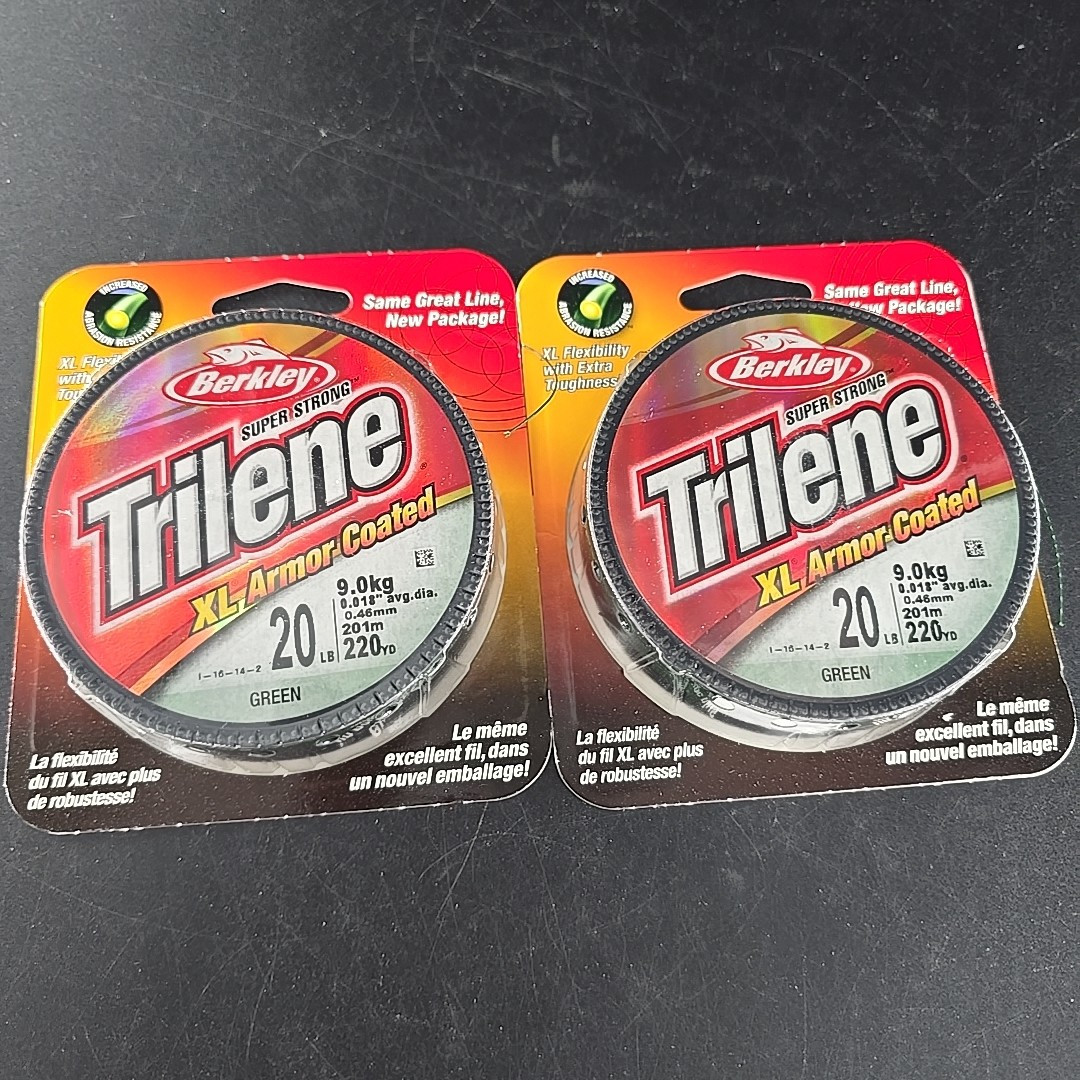 [2] 20lb Berkley Trilene Green XL Armor Coated Mono 220yds each.