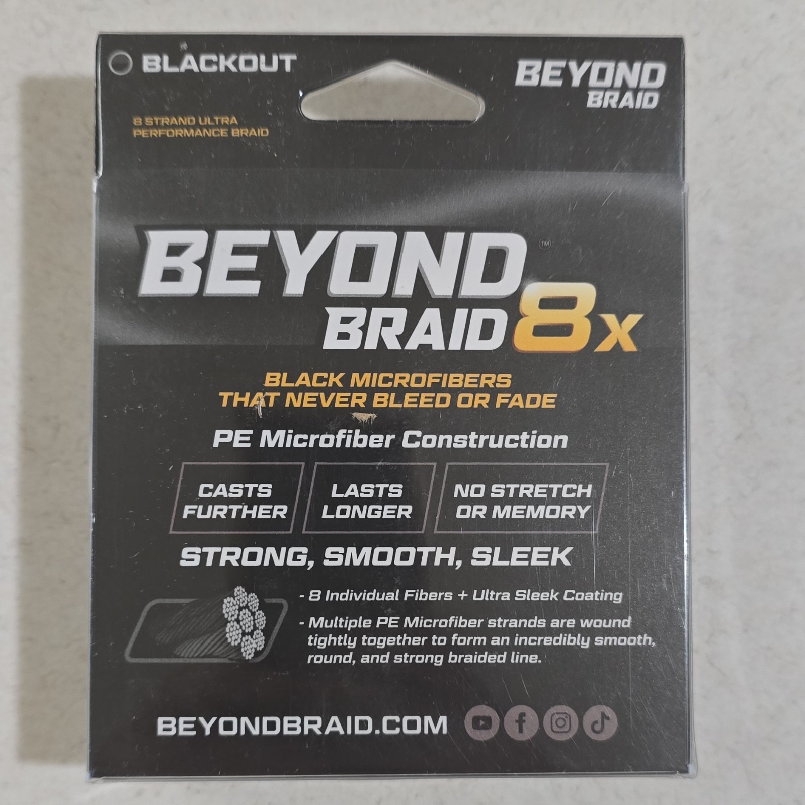 Beyond Braid Blackout 8X Braided Line 50 lb 300 yd 0.36 mm Black