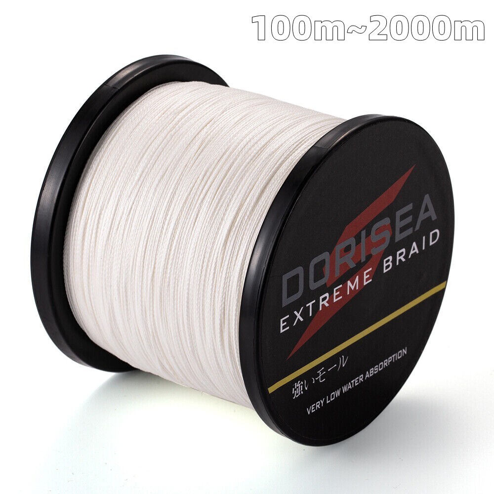 Dorisea 100M~2000M 6lb-500lb White Braided Fishing Line Dynema Extreme Thread