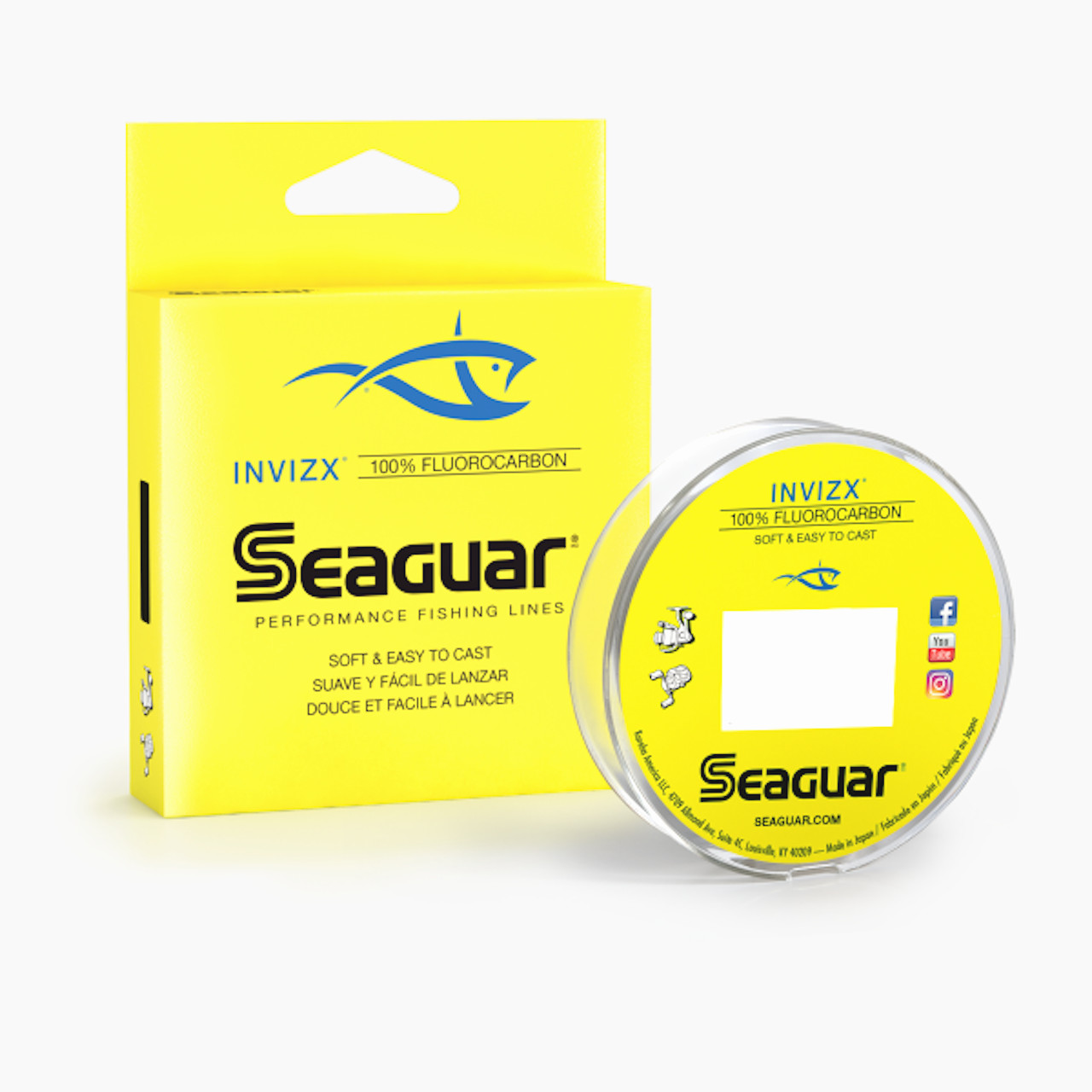 Seaguar InvizX 100% Flurocarbon Fishing Line 200yd Spool – Choose Lb
