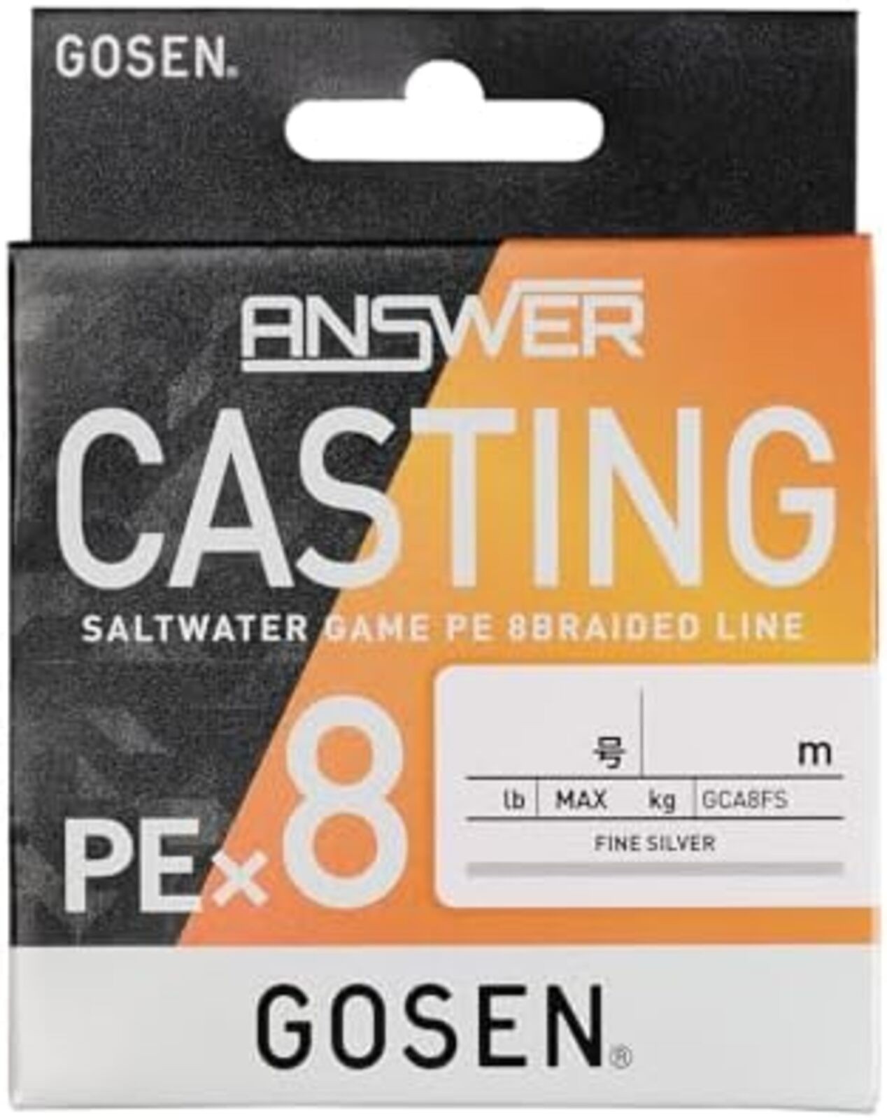 GOSEN Answer Casting PE x 8 200m Fine Silver No. 1 20lb F/S w/Tracking# Japan