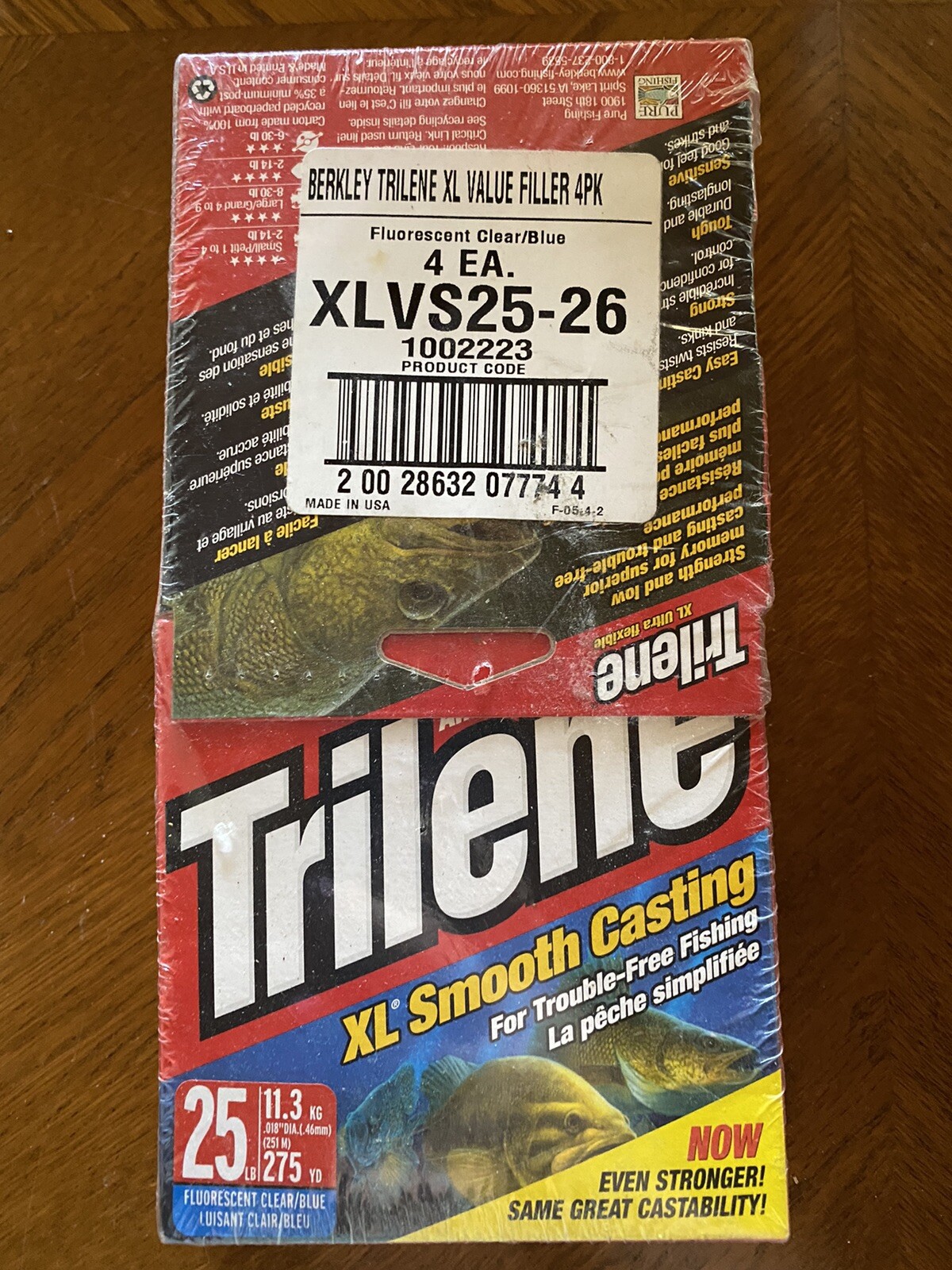 (4) Trilene Smooth Casting Fishing Line 25 lb 275 yds ea. Fluorescent Clear/Blue