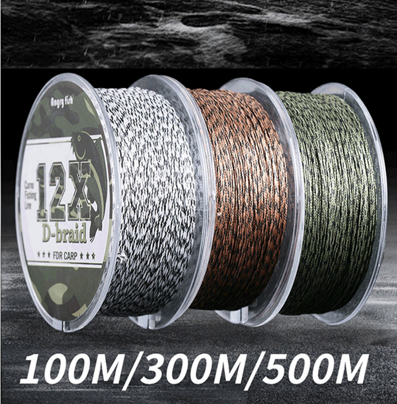 12 Strands Braided 100M 300M 500M Multifilaments PE Fishing Line 21 LB-130 LB