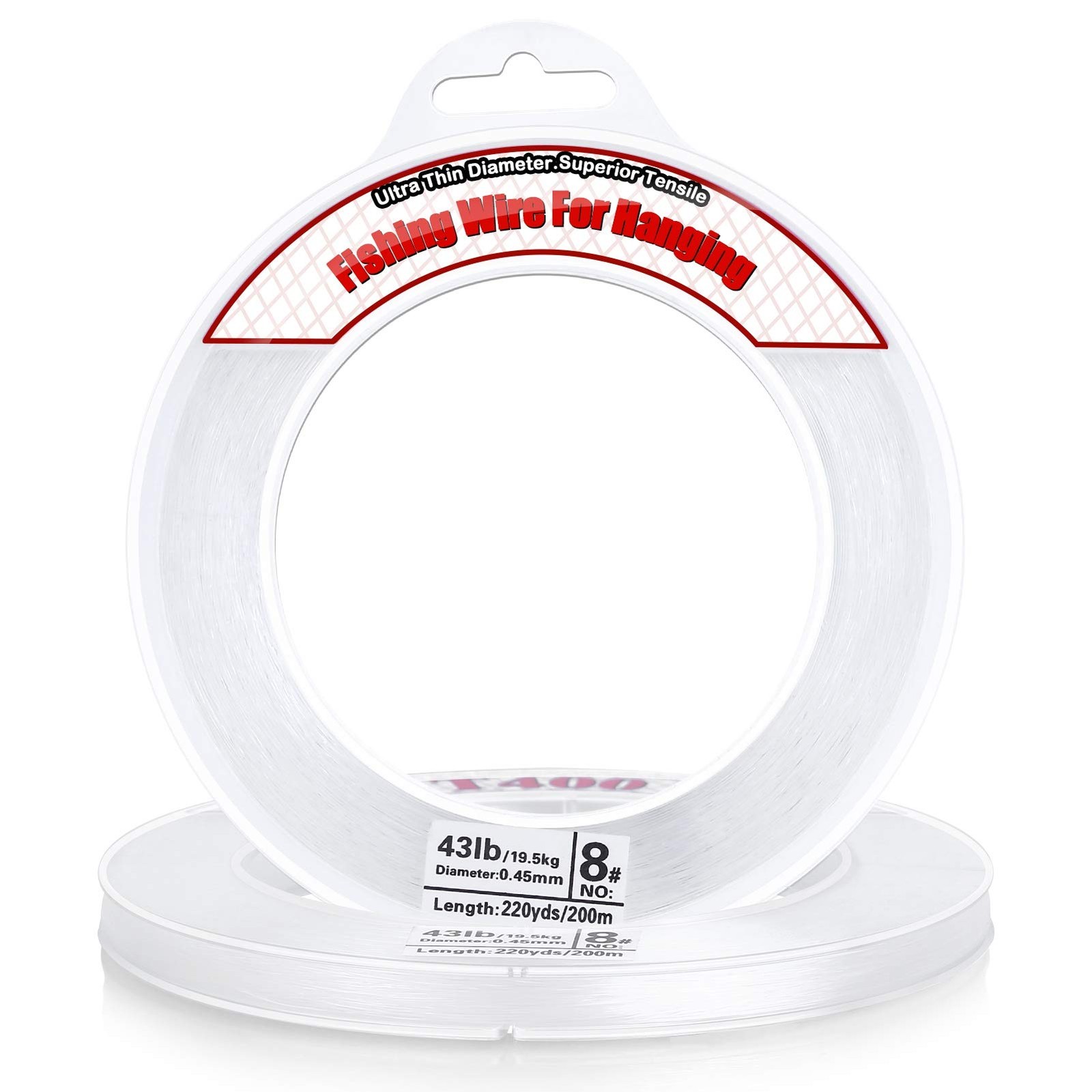 Clear Fishing Wire, 656FT Fishing Line Clear Invisible Hanging Wire Strong Nylo