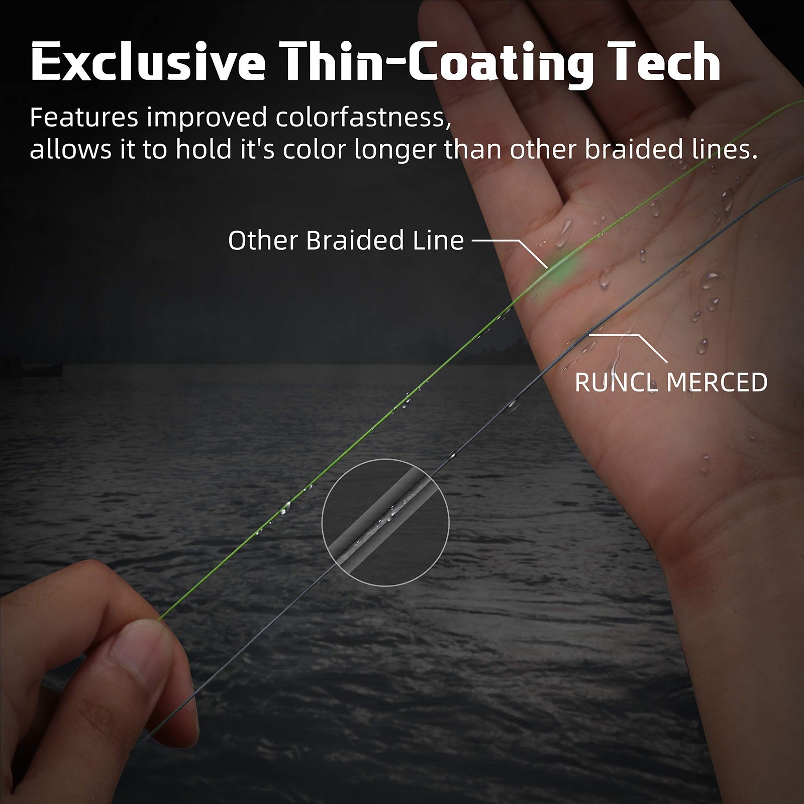 Braided Fishing Line Merced 1000 500 300 Yds 4 8 Strands 6-200LB Proprietary
