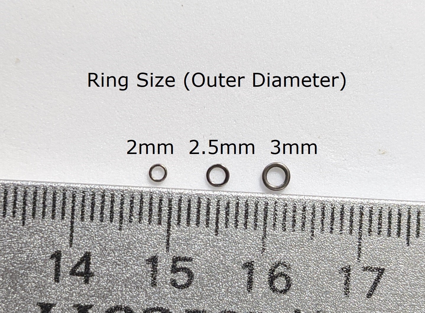 10 Tippet Rings 2mm/2.5mm/3mm Black Nickel Fly Fishing Leader Tippet Ring S/M/L