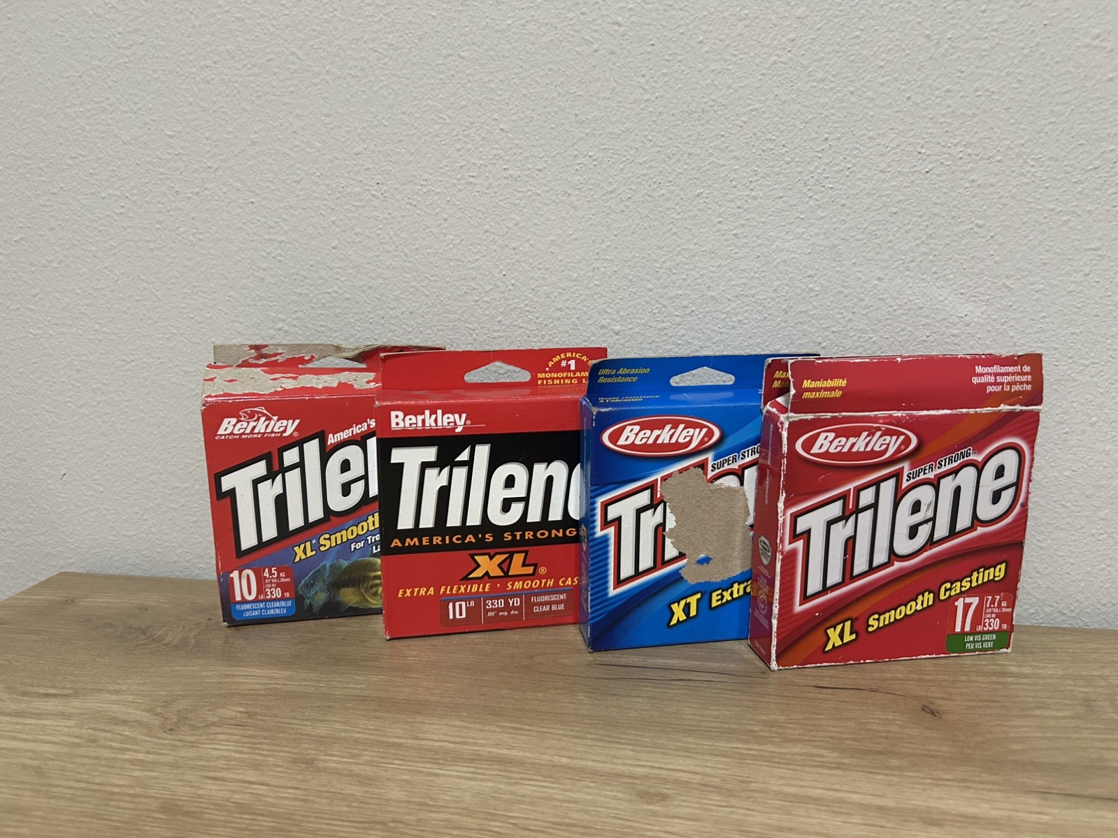 Vintage Berkley Trilene Fishing Line Lot XL XT 10lb 17lb Monofilament Spools NOS
