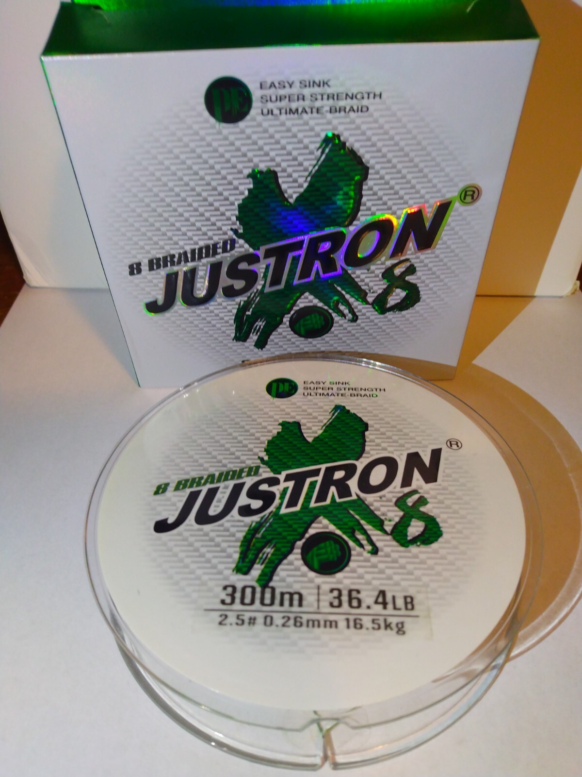 1 Justron Green 300M / 330YD 8 Strand PE Braided Fishing Line 36lb Test