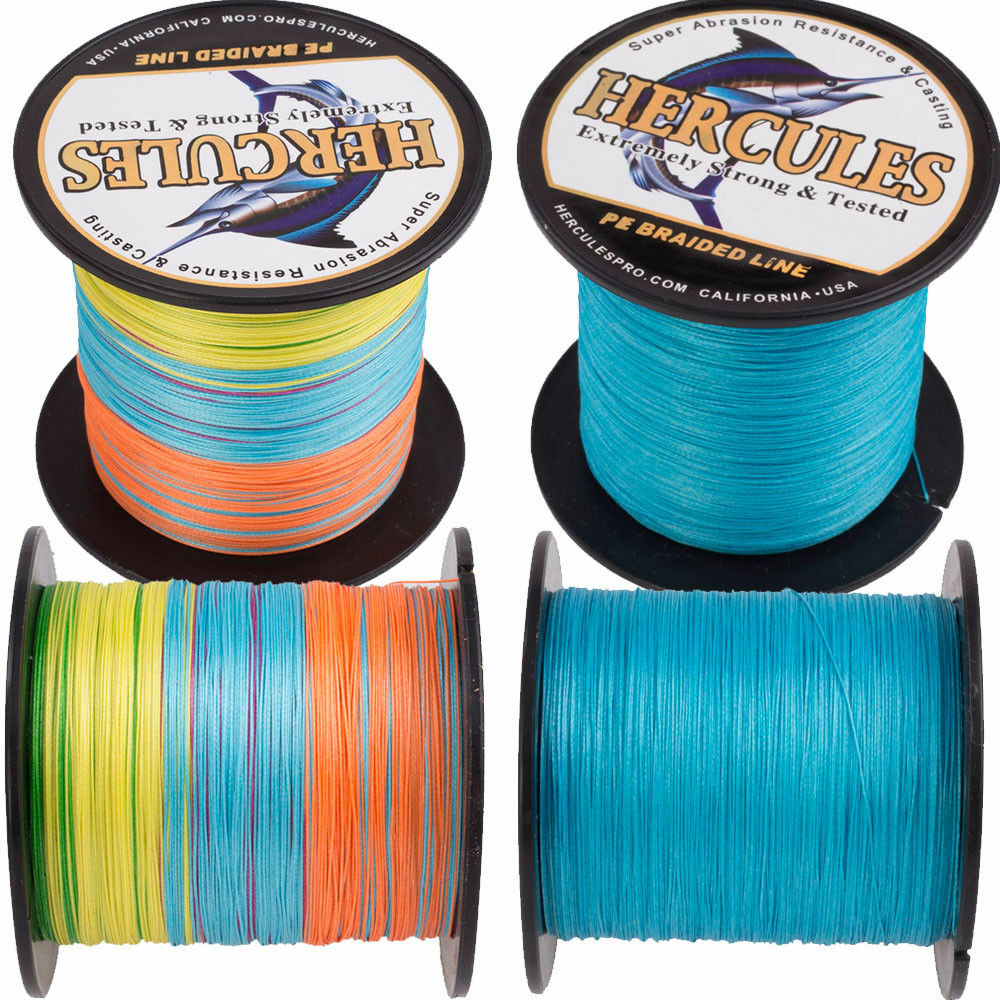 HERCULES Bule Multi-Color 10-300lb Super Test 4/8 Strands PE Braid Fishing Line