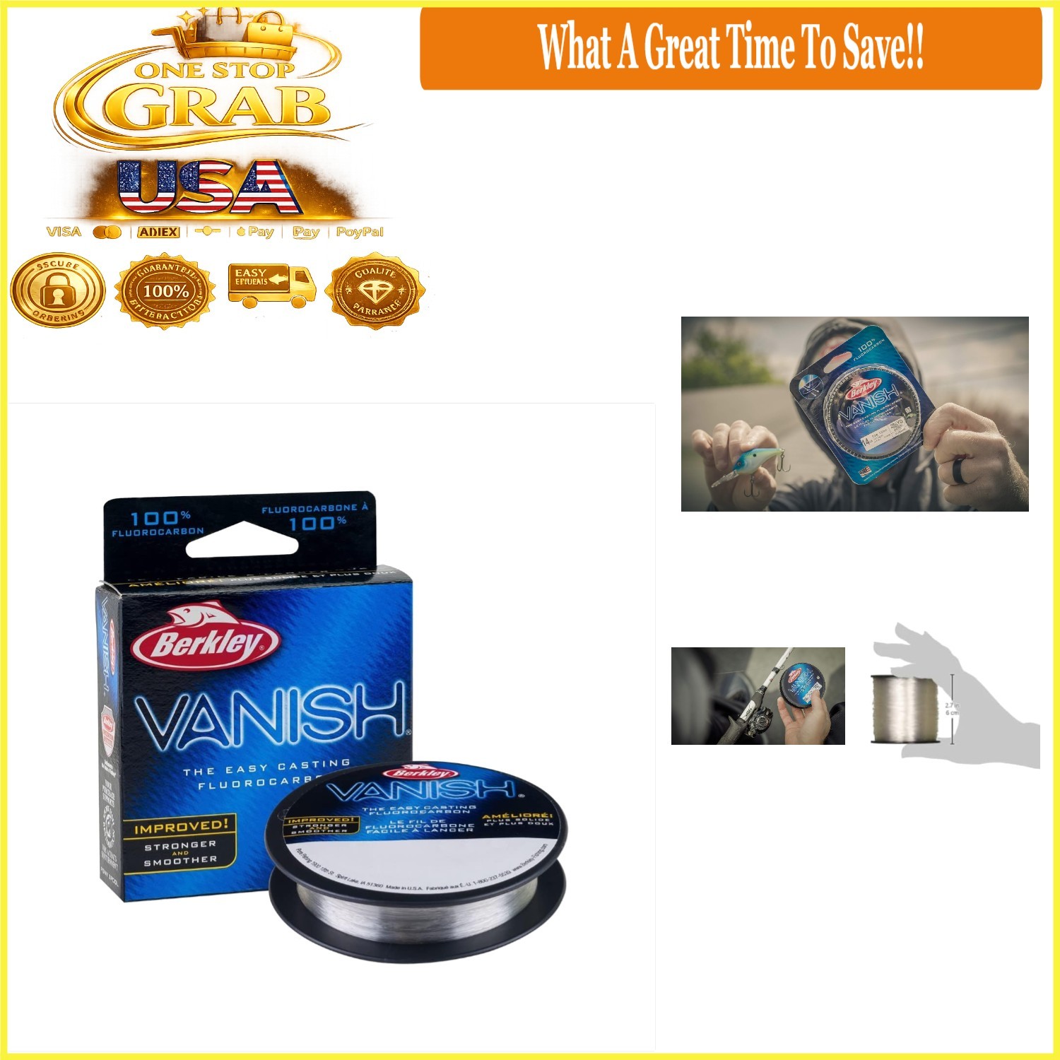 Vanish Fluorocarbon Fishing Line 4lb 110yd Clear Coated Leader Material