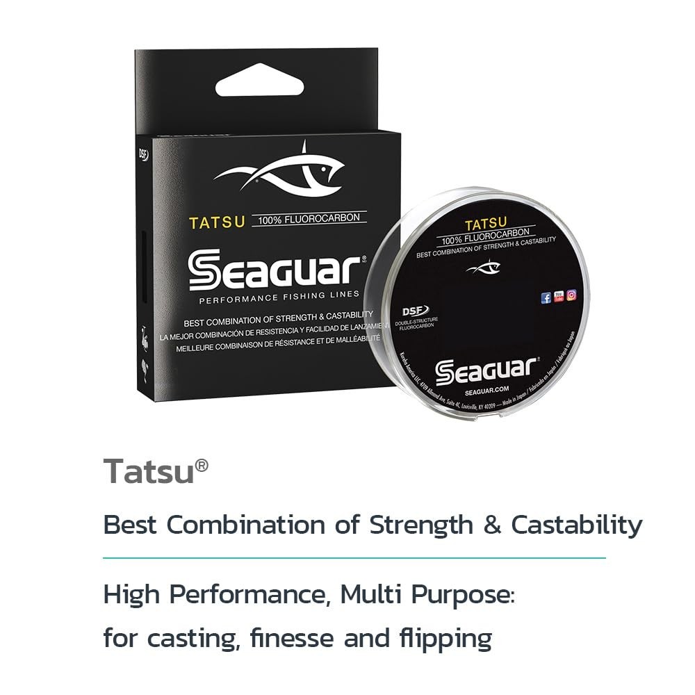 100% Fluorocarbon Fishing Line for Casting & Live Bait, Clear, Multiple Sizes Av
