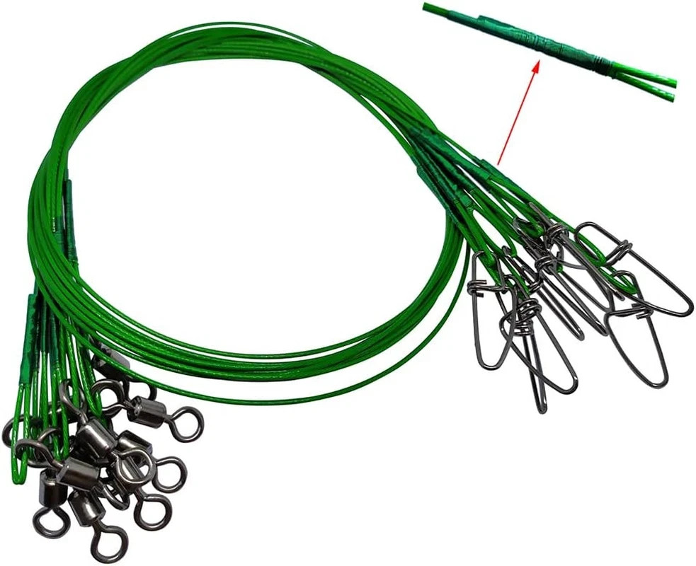 30 PCS Stainless Steel Fishing Wire Leader Line,19.68″/100-120Lb Heavy Duty Fish