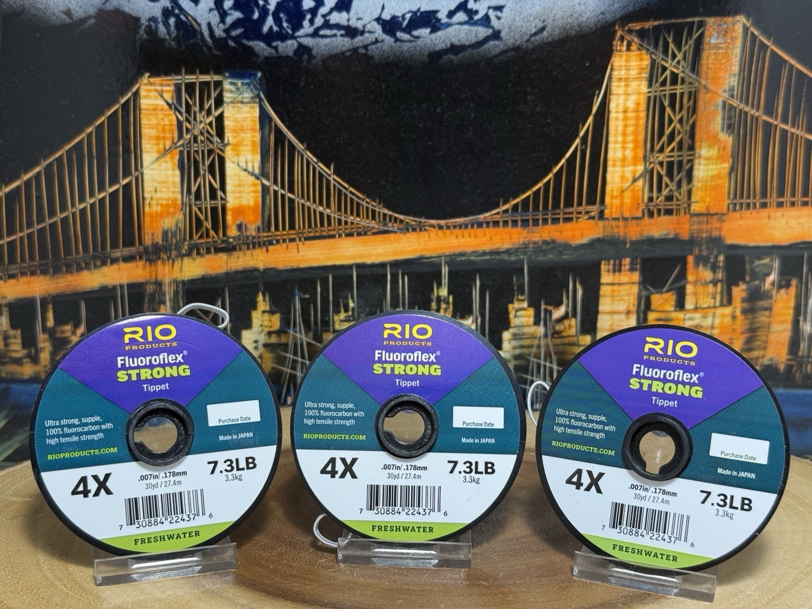 Lot of (3) Spools of RIO Fluoroflex Strong Tippet… Size 4X….. (NEW)