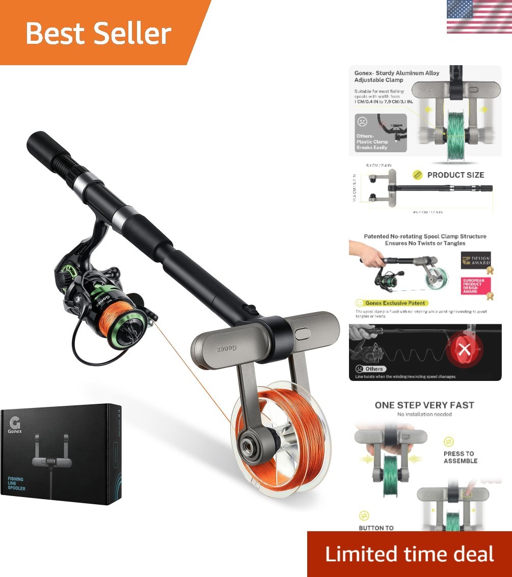 All-in-One Fishing Line Spooler – Unwinding & Adjustable Clamp for Versatile Use