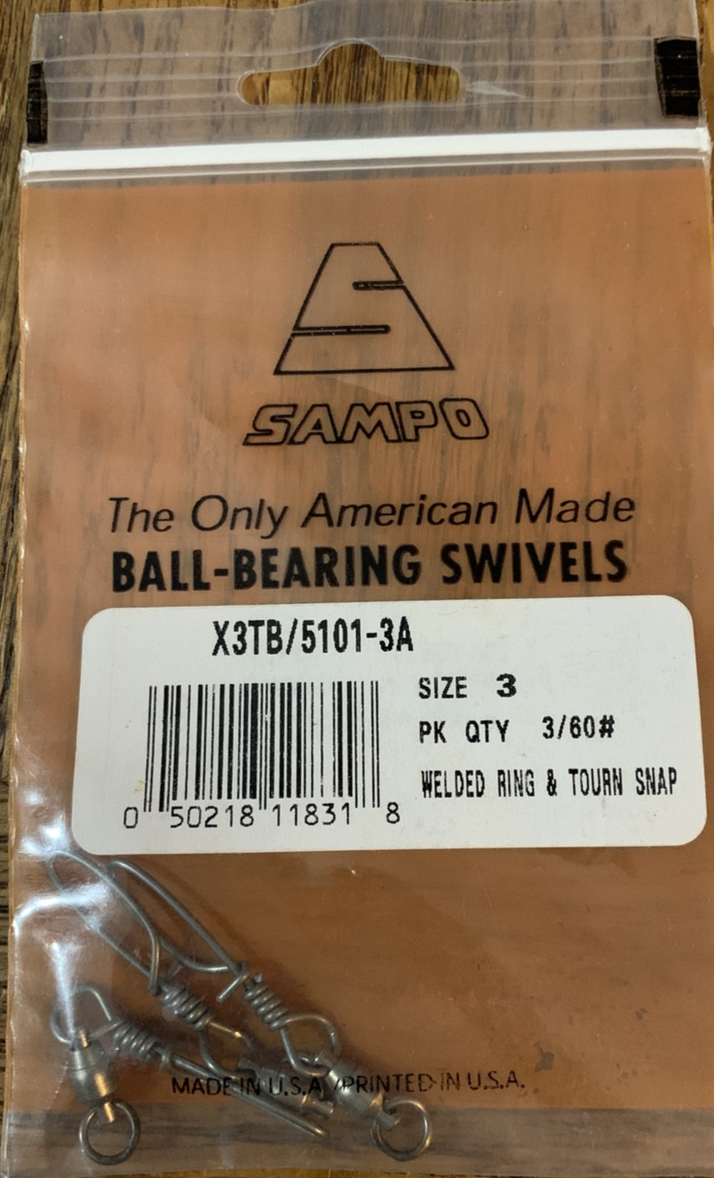 SAMPO Ball Beating Swivels 60 Lb Size 3-1pk 3pcs-BRAND NEW-SHIPS N 24 HOURS