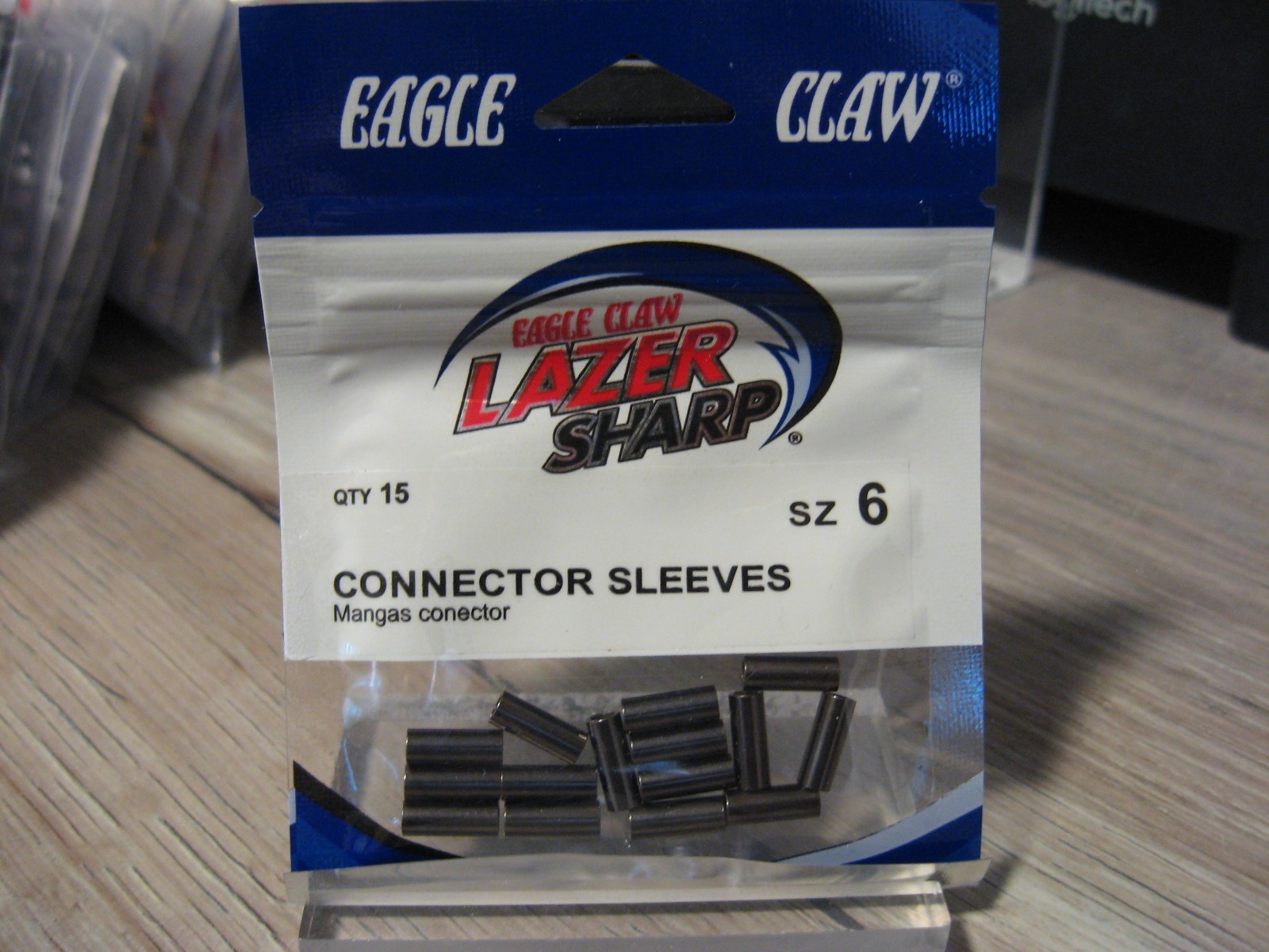 15 Eagle Claw Size 6 Black Connector Sleeves – Wire Leader Line Rigging SCSBL-6