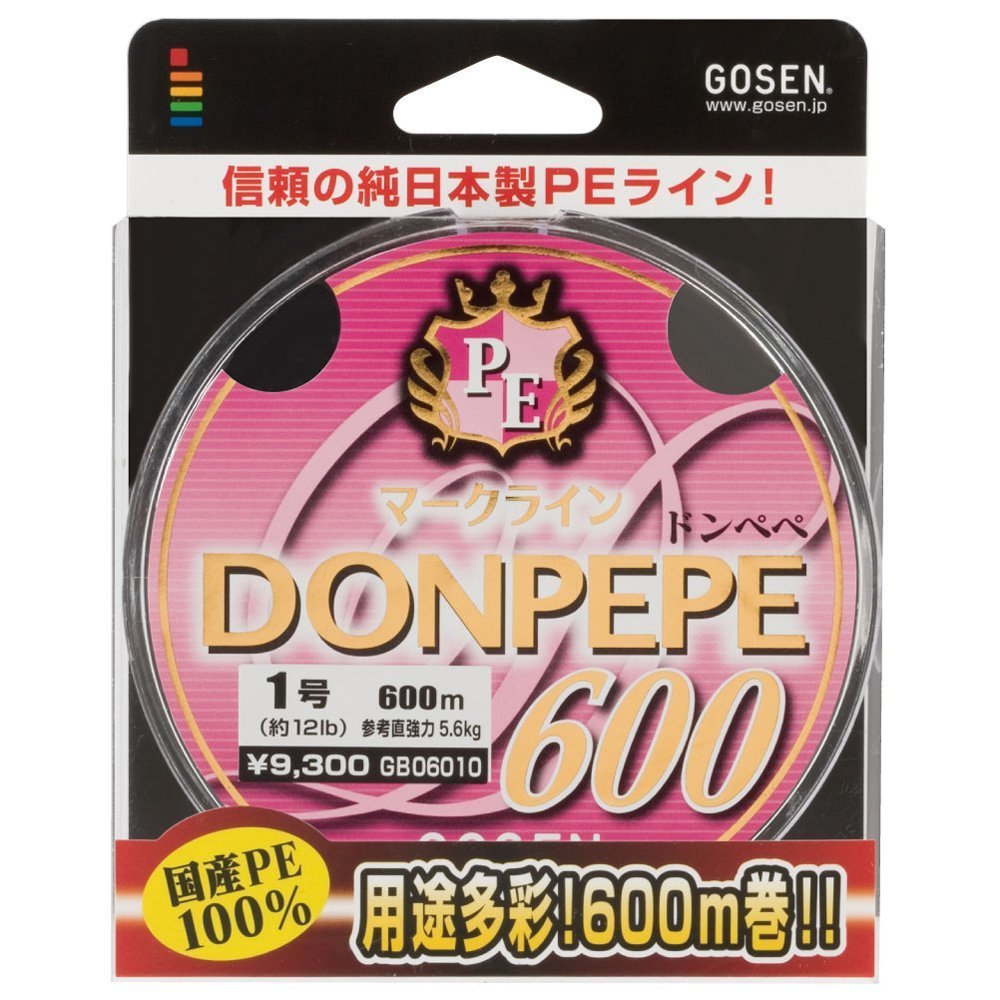 ** GOSEN PE MARK LINE DONPEPE Braided Line 600m Multi-Color 20~28lb