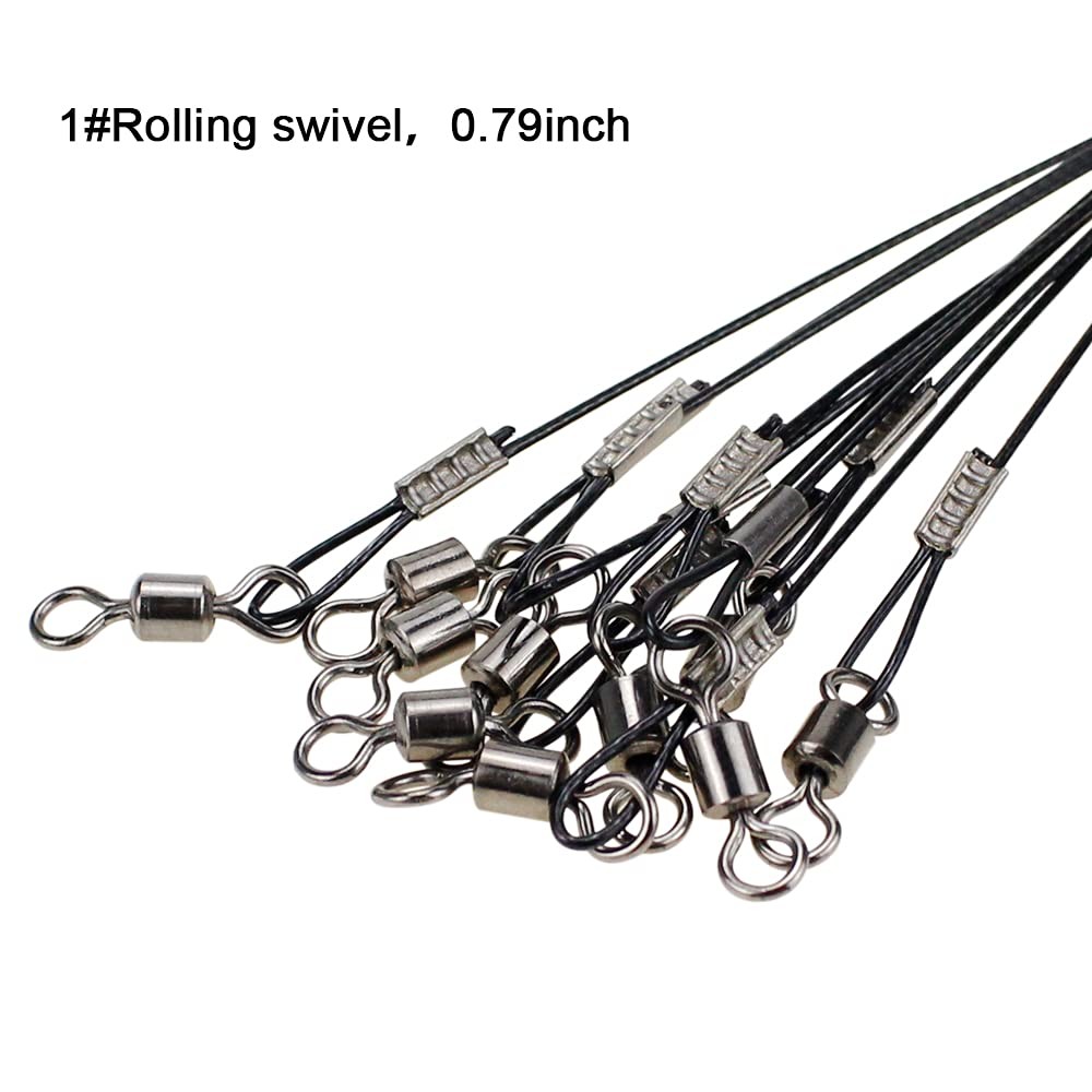 Joyiii 20Pcs 19inch Over 100Lb Fishing Wire Leaders Heavy Duty Fishing Stainl…