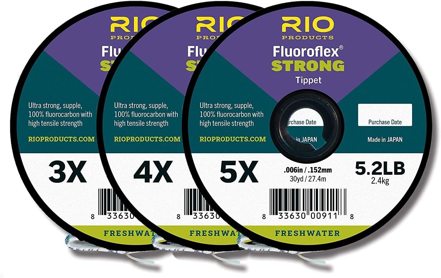 Fluoroflex Strong 100% Fluorocarbon Tippet – Versatile 3-Pack for Anglers