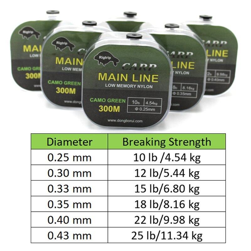 300m Carp Fishing Main Line Nylong Line Hookline /10lb 12lb 15lb 18lb 22lb 25lb