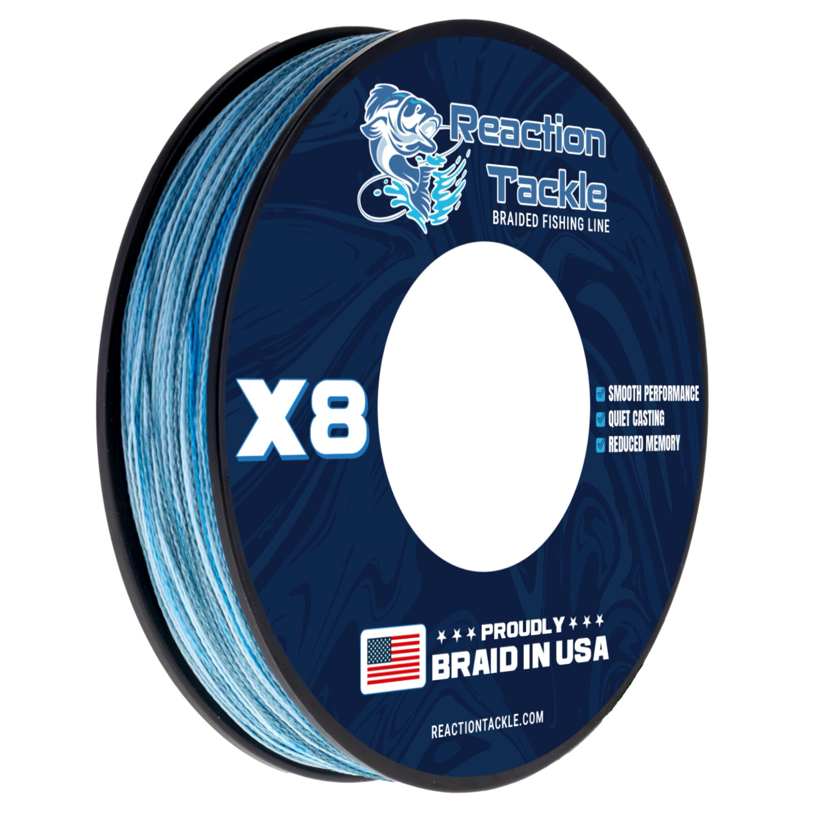 Reaction Tackle BRAIDED IN THE USA Fishing Line- 8X