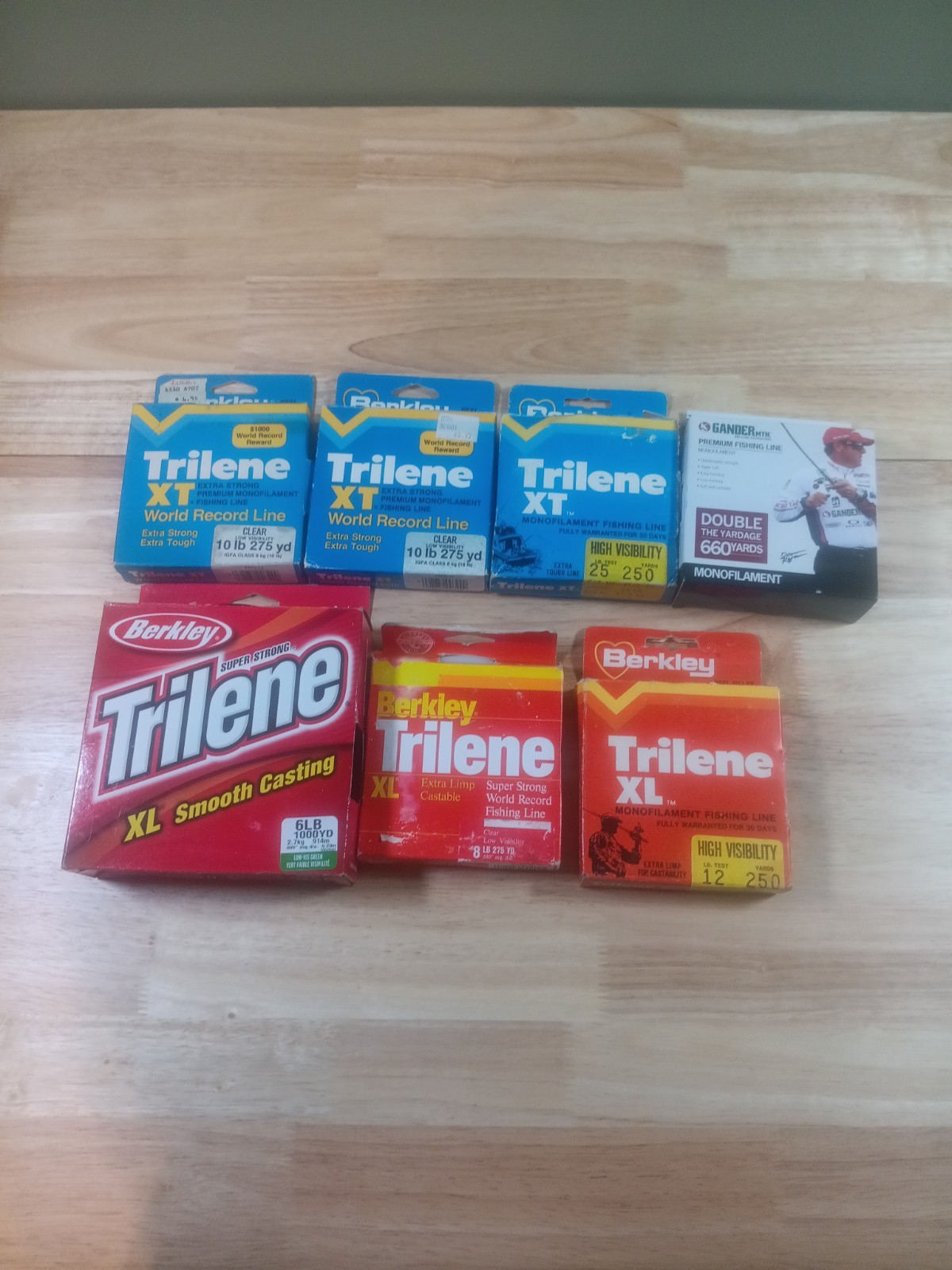 7 Boxes Fishing Line Gander Mountain Berkley Trilene Clear High Visibility