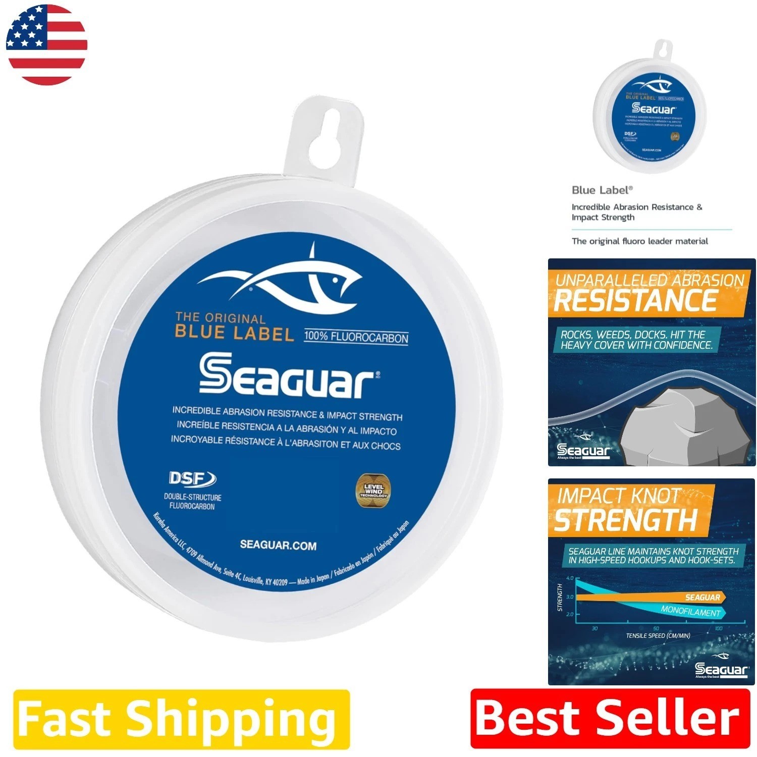 Saltwater Fluorocarbon Leader 30lb 100yd Blue Label – Strength & Clarity