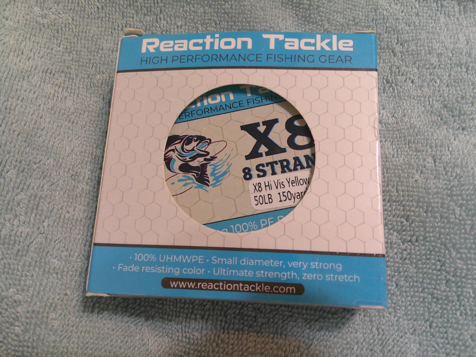 Reaction Tackle – X8 Braided Fishing Line / Braid – Hi Vis Yellow 50lb / 150 yd