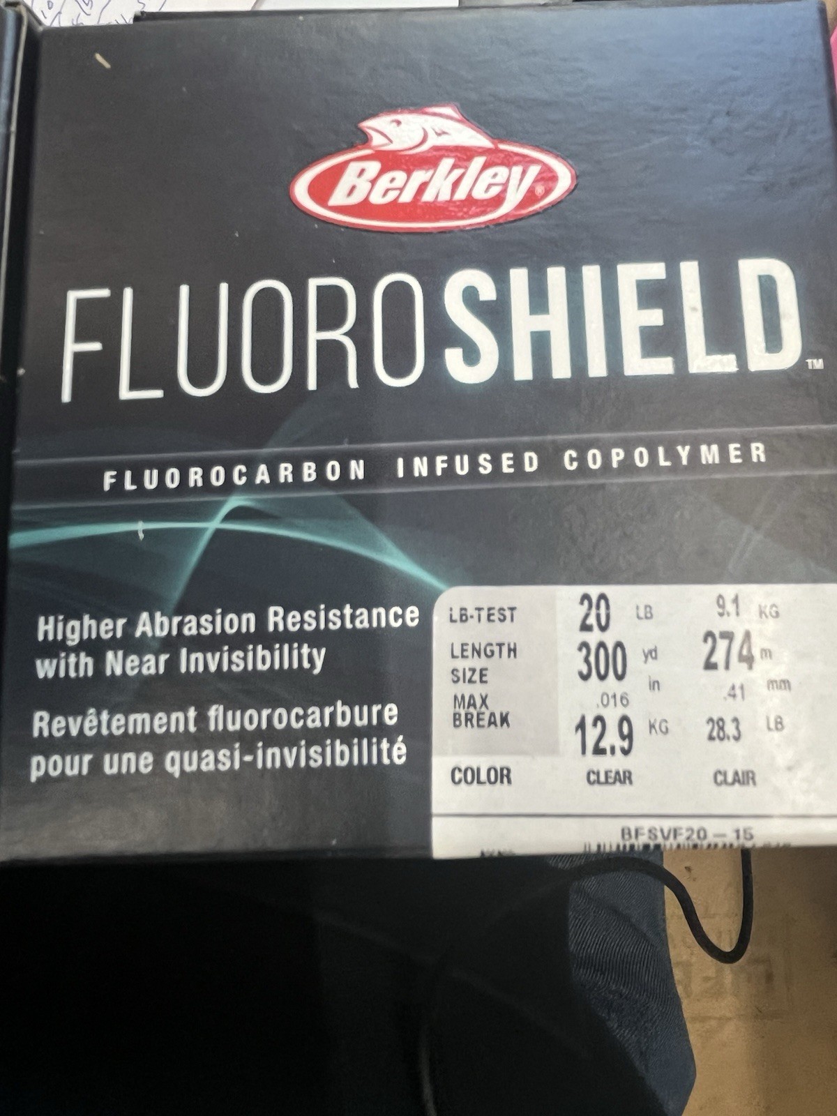 BERKLEY FLUORO SHIELD 20 lb TEST CLEAR .016″ Diameter 300 Yards FAST SHIPPING