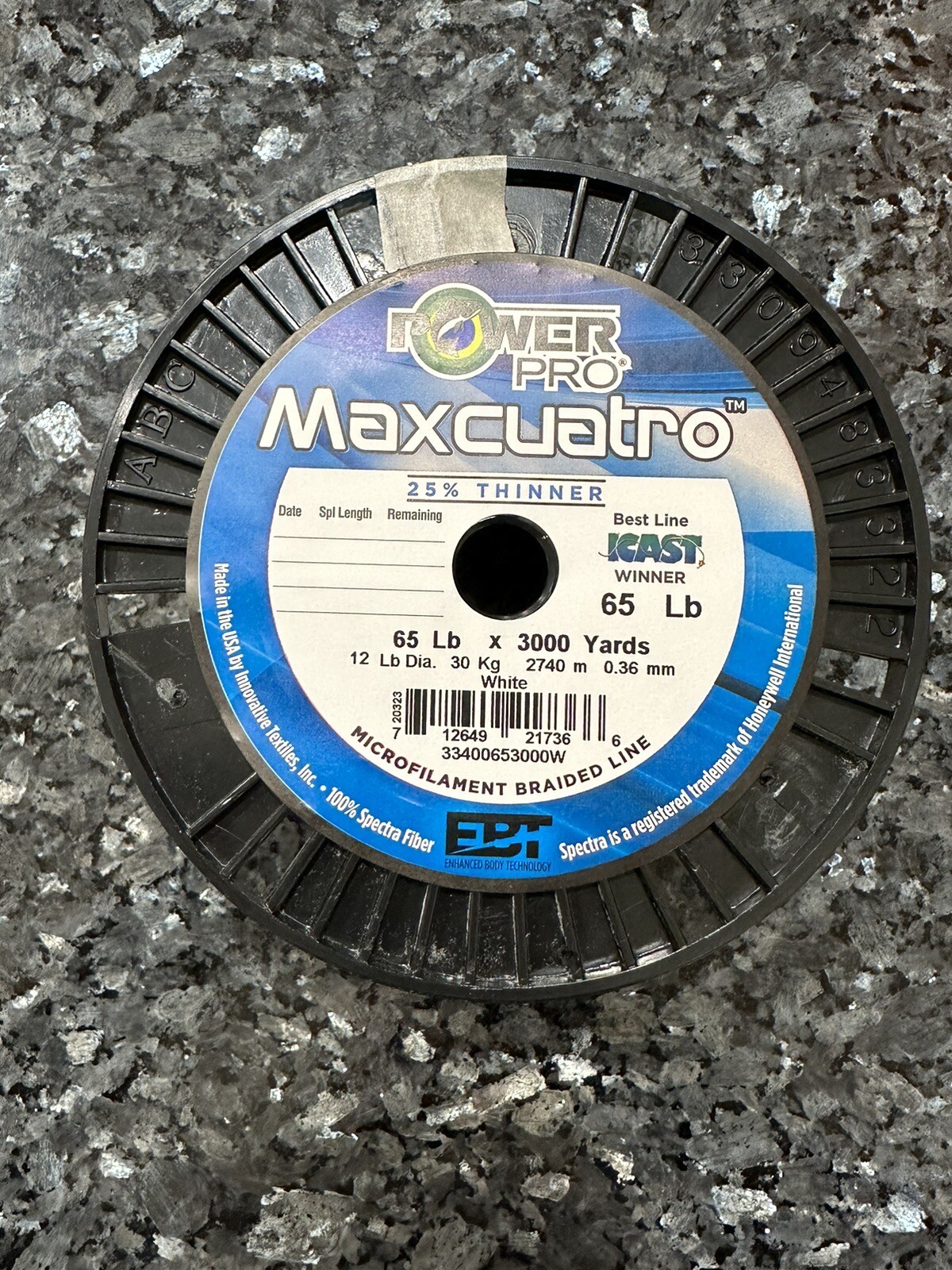 PowerPro Maxcuatro Braided Spectra Fishing Line | 3000 Yards | 65lb – White