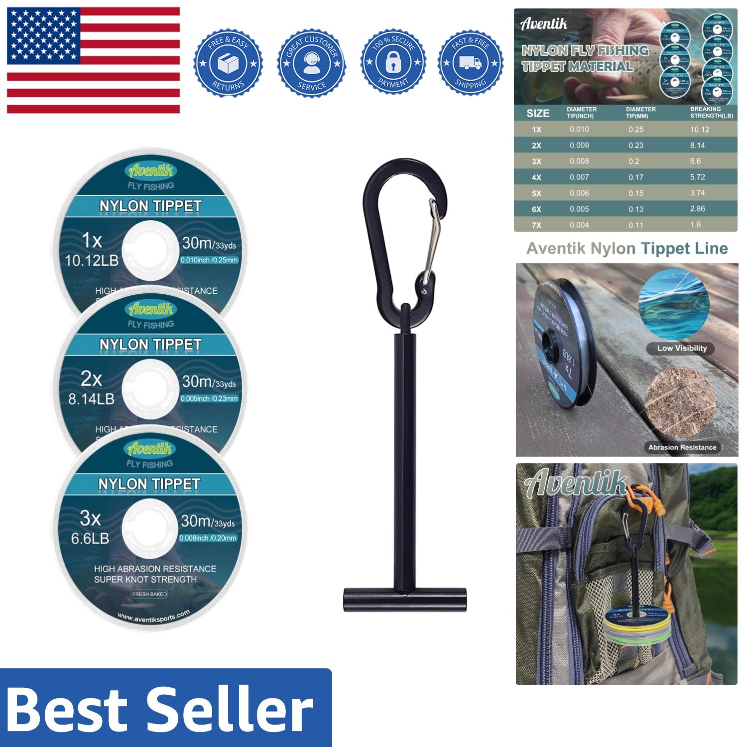 Superior Nylon Fly Fishing Tippet Line with Holder – Invisible, 30m/50m Options