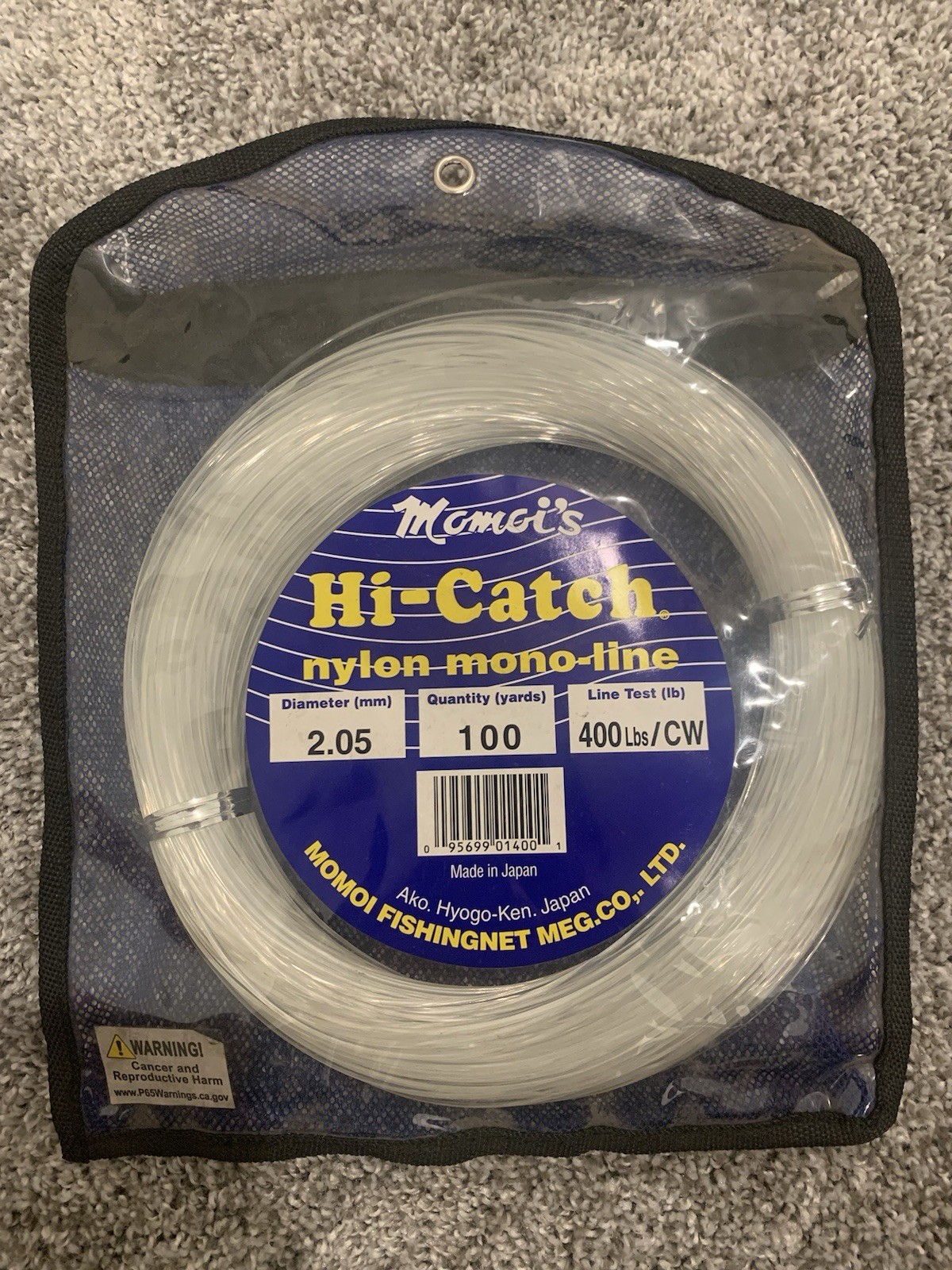 Momoi’s Hi-Catch Nylon Monofilament Fishing Leader – 400lb 100yd