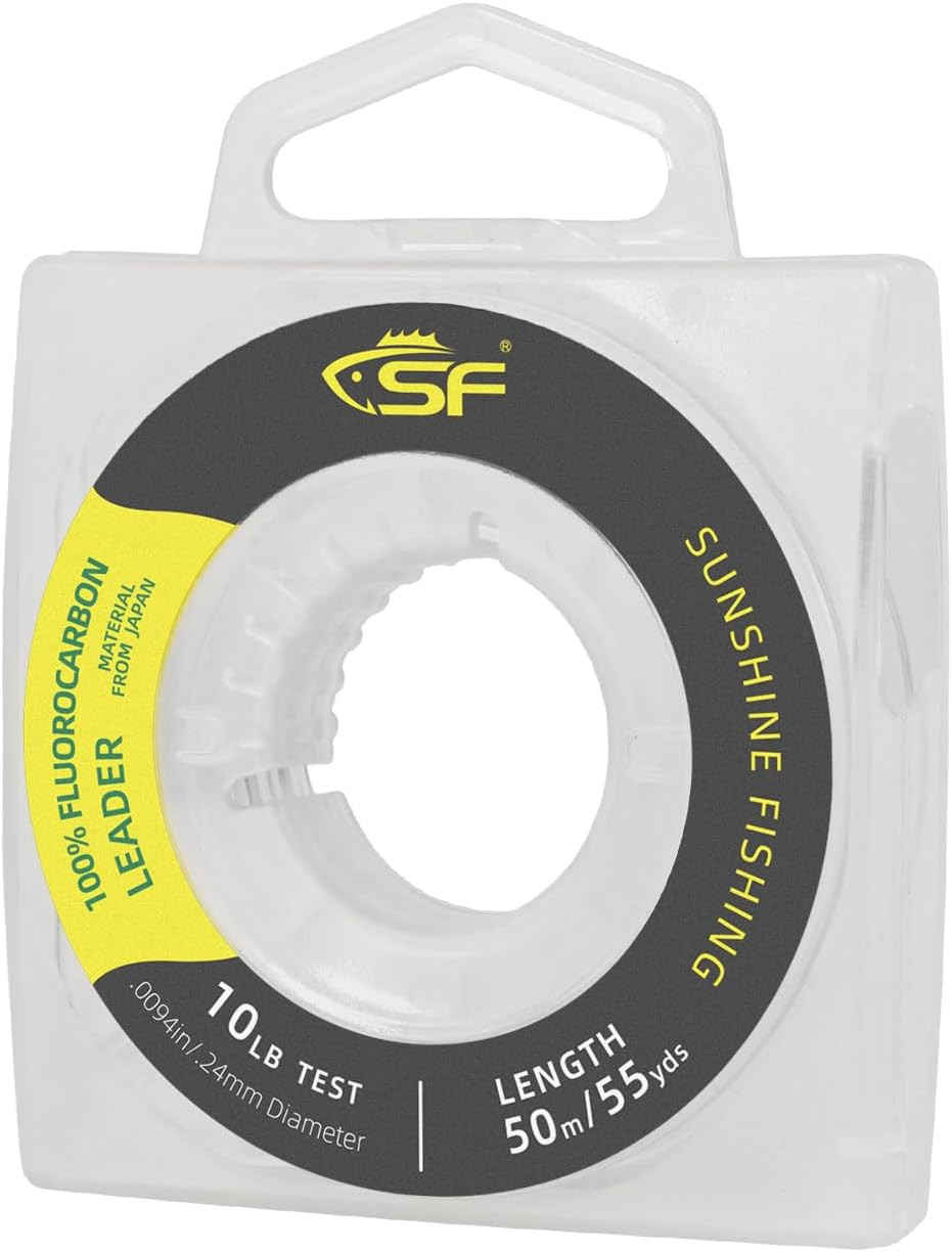 100% Pure Fluorocarbon Leader Material Fishing Line Virtually Invisible Shock Re