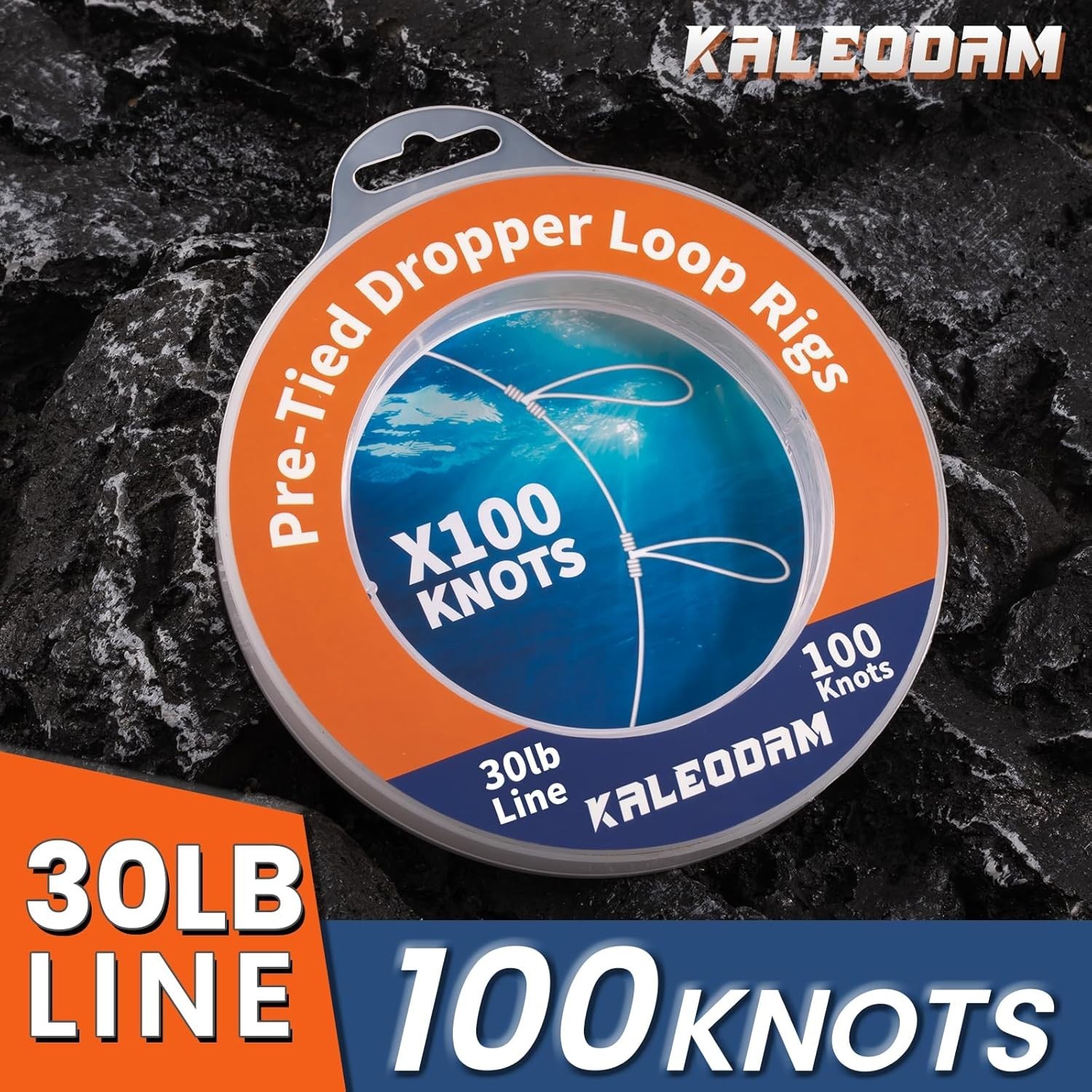20lb-70lb 100knots Pre-Tied Dropper Loop Fishing Rig, 18″ Spacing, 5.5″ Loop Siz