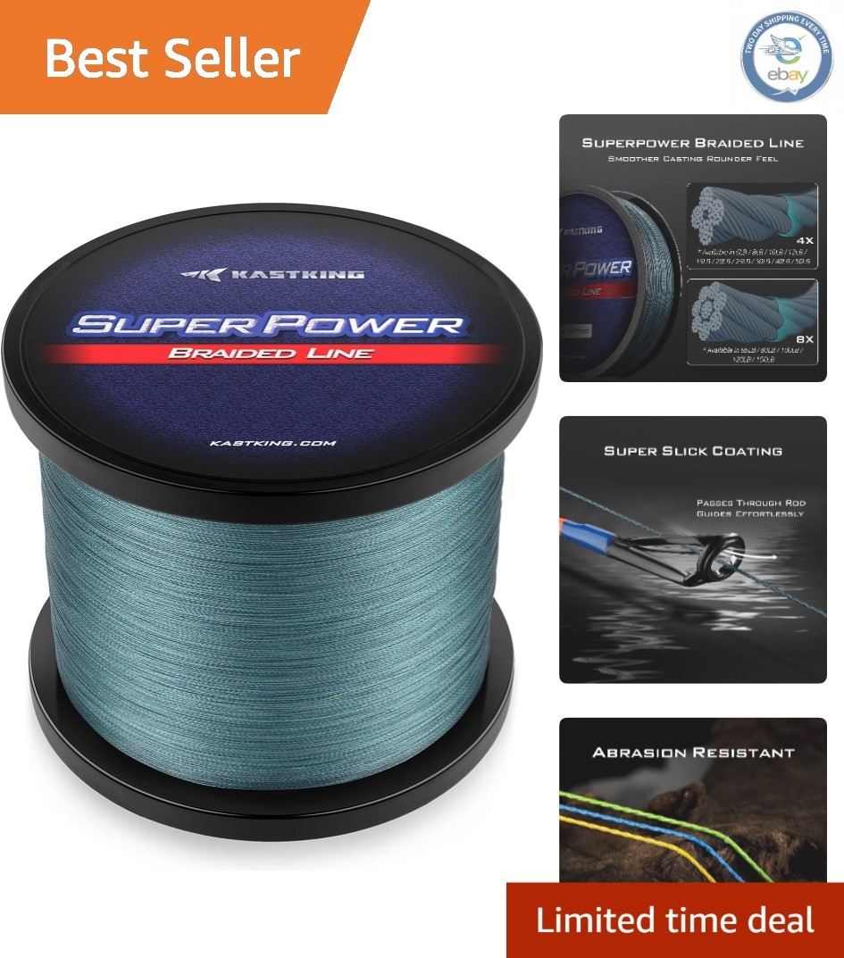 Incredible SuperPower Braided Fishing Line – Durable, 981 Feet, Low-Vis Gray