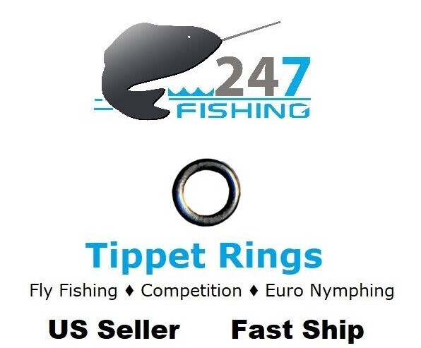 10 Tippet Rings 2mm/2.5mm/3mm Black Nickel Fly Fishing Leader Tippet Ring S/M/L