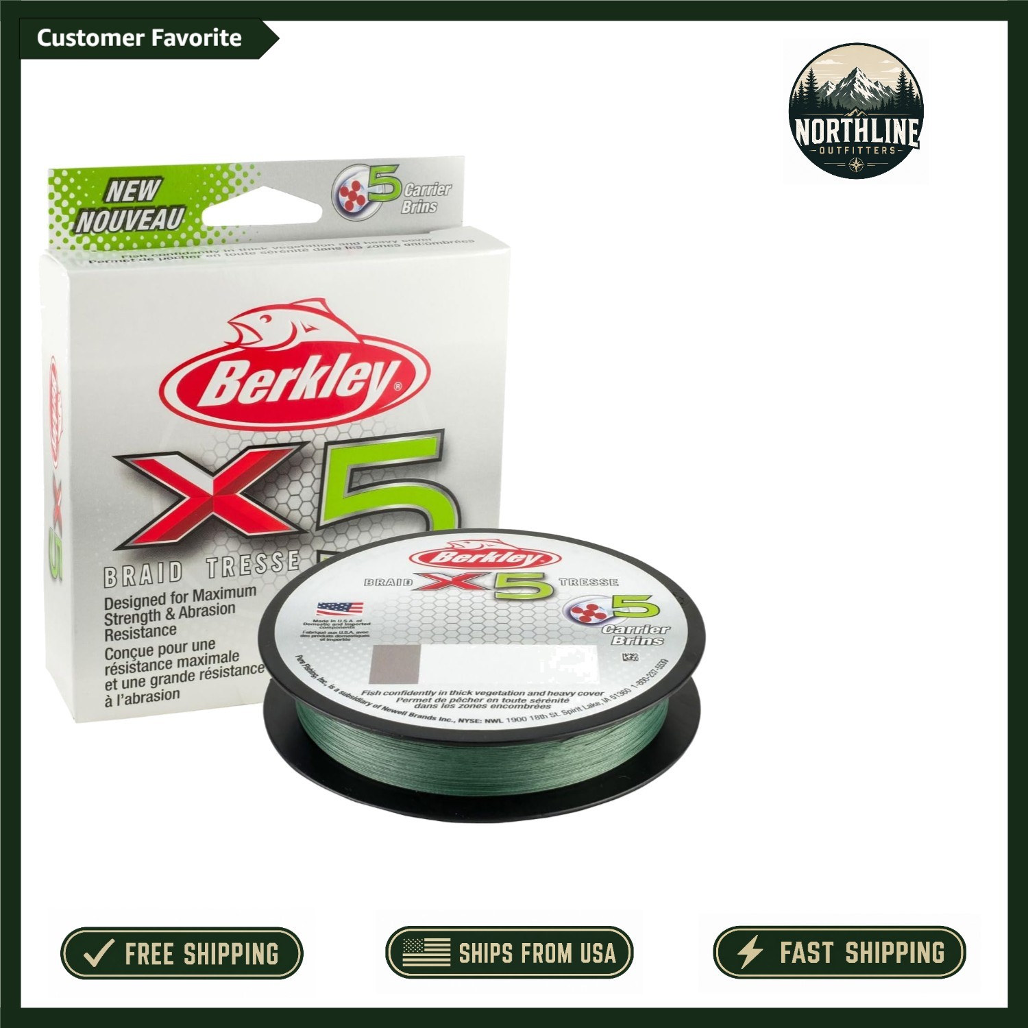 Lo-Vis Green 164 Yard Braided Fishing Line – 8lb Strength for Durable Fishing