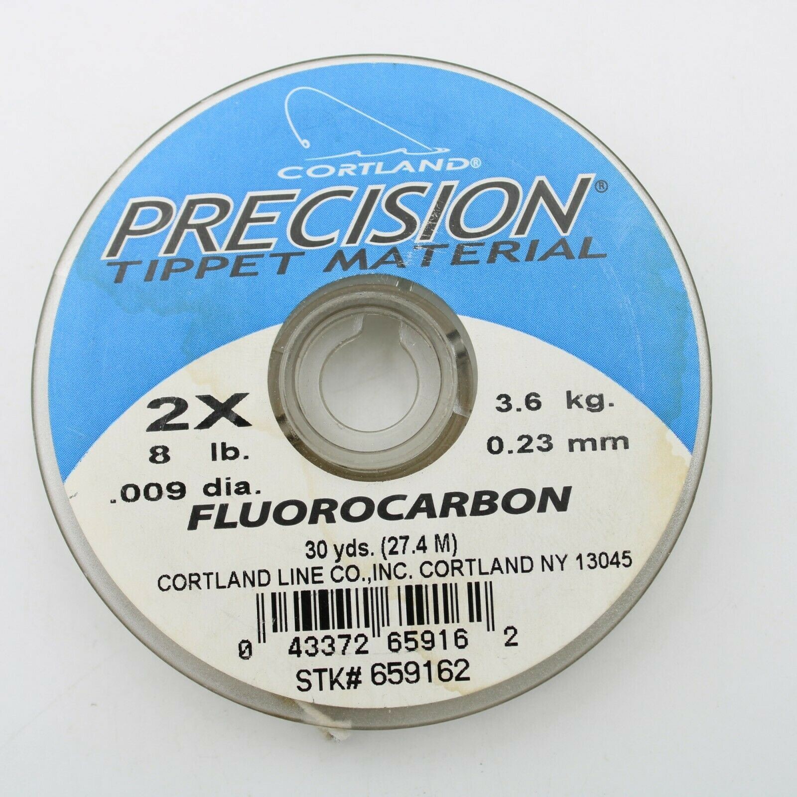 Cortland Precision Tippet Material Fluorocarbon 30 Yd Spool 659162 2X 8lb 009dia