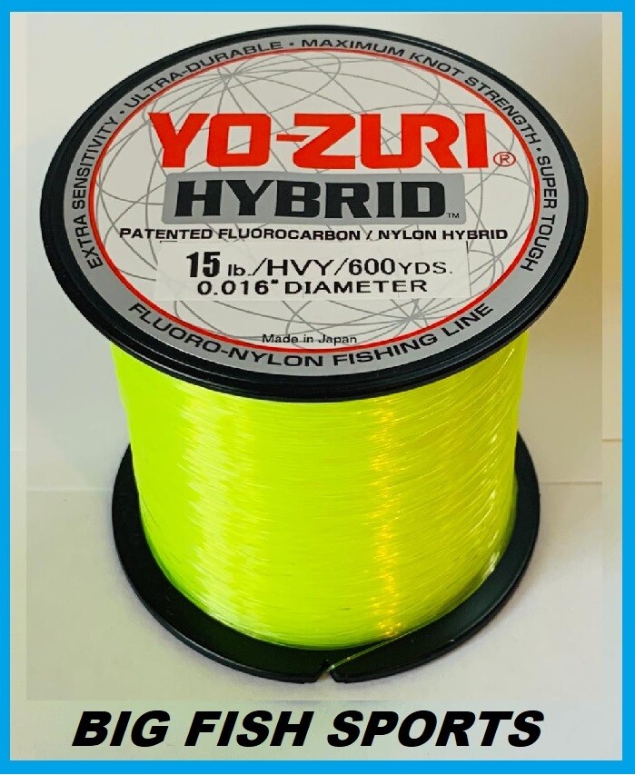 YO-ZURI HYBRID Fluorocarbon Fishing Line 15lb/600yd HIVIS NEW! FREE USA SHIP!