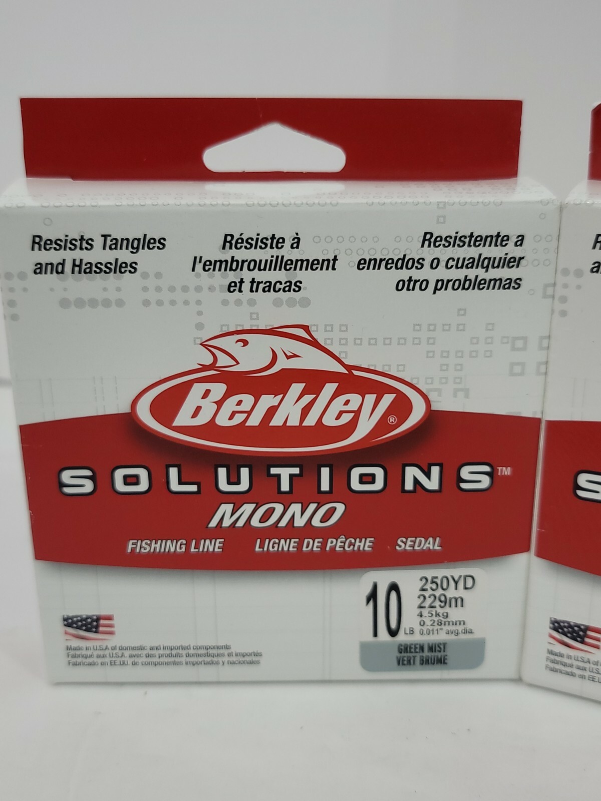 Lot of 2 Berkley Solutions MONO 10LB 250 YD green Mist