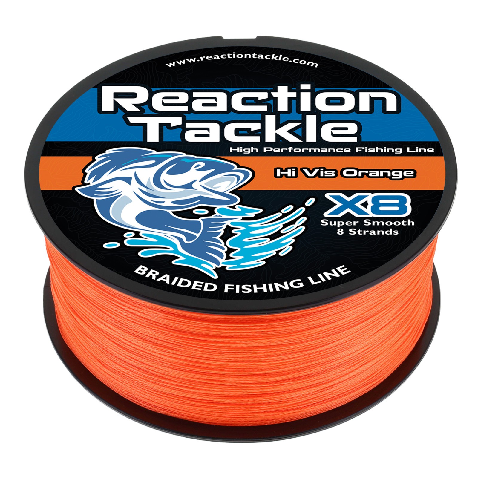 Reaction Tackle High Performance Braided Fishing Line / Braid – Hi Vis Orange
