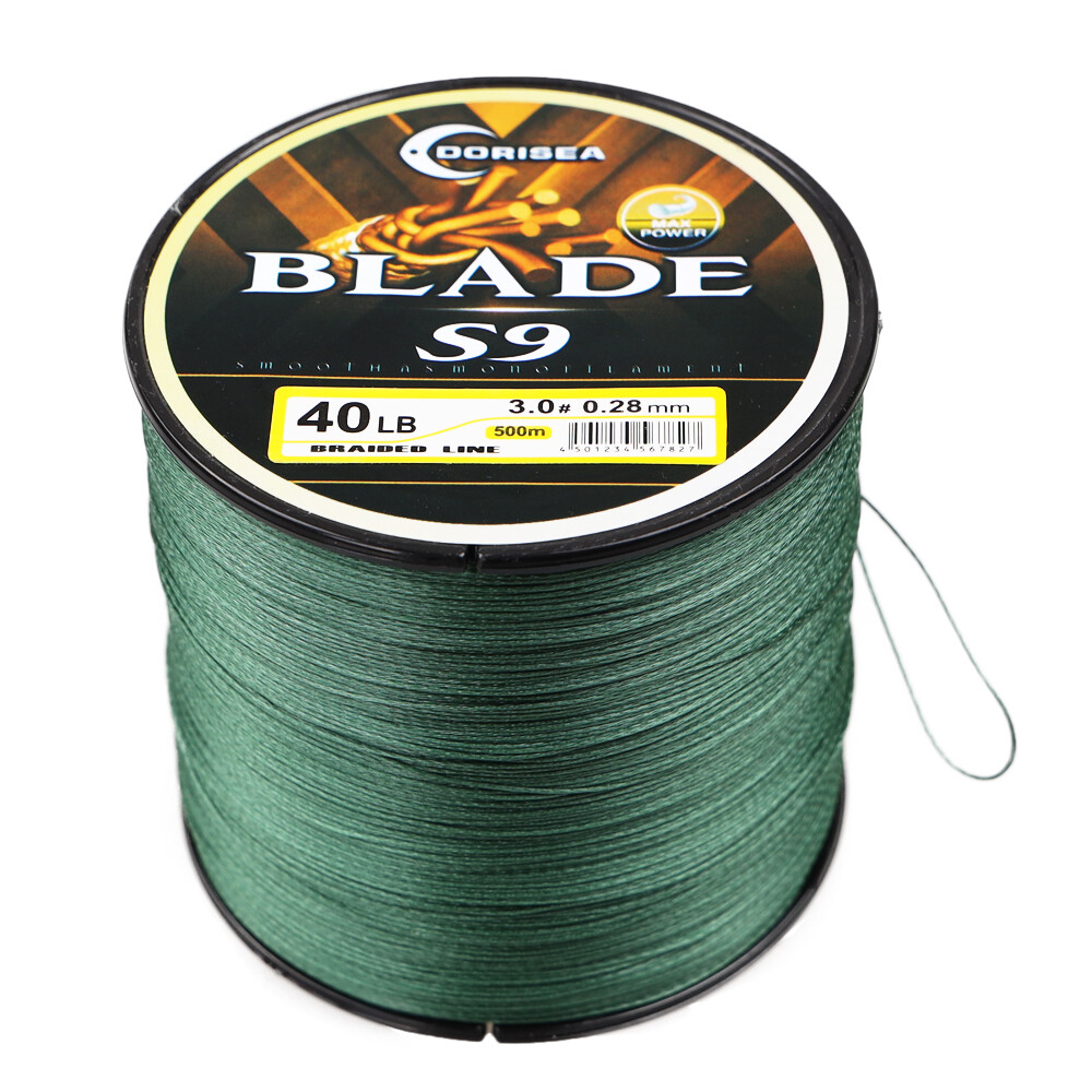 Dorisea 100M-1000M 9 Strands Blade Moss Green Dynema Round Braid Fishing Line