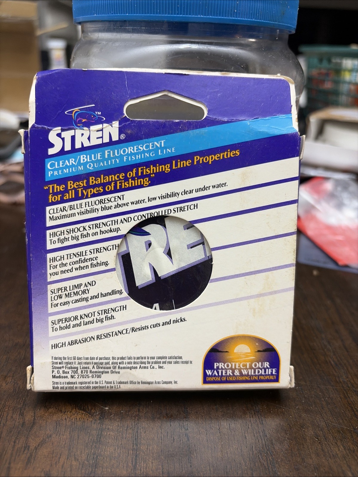 1 Unopened Stren Fishing Line Clear/blue Fluorescent 14 LB. Test 400 Yards