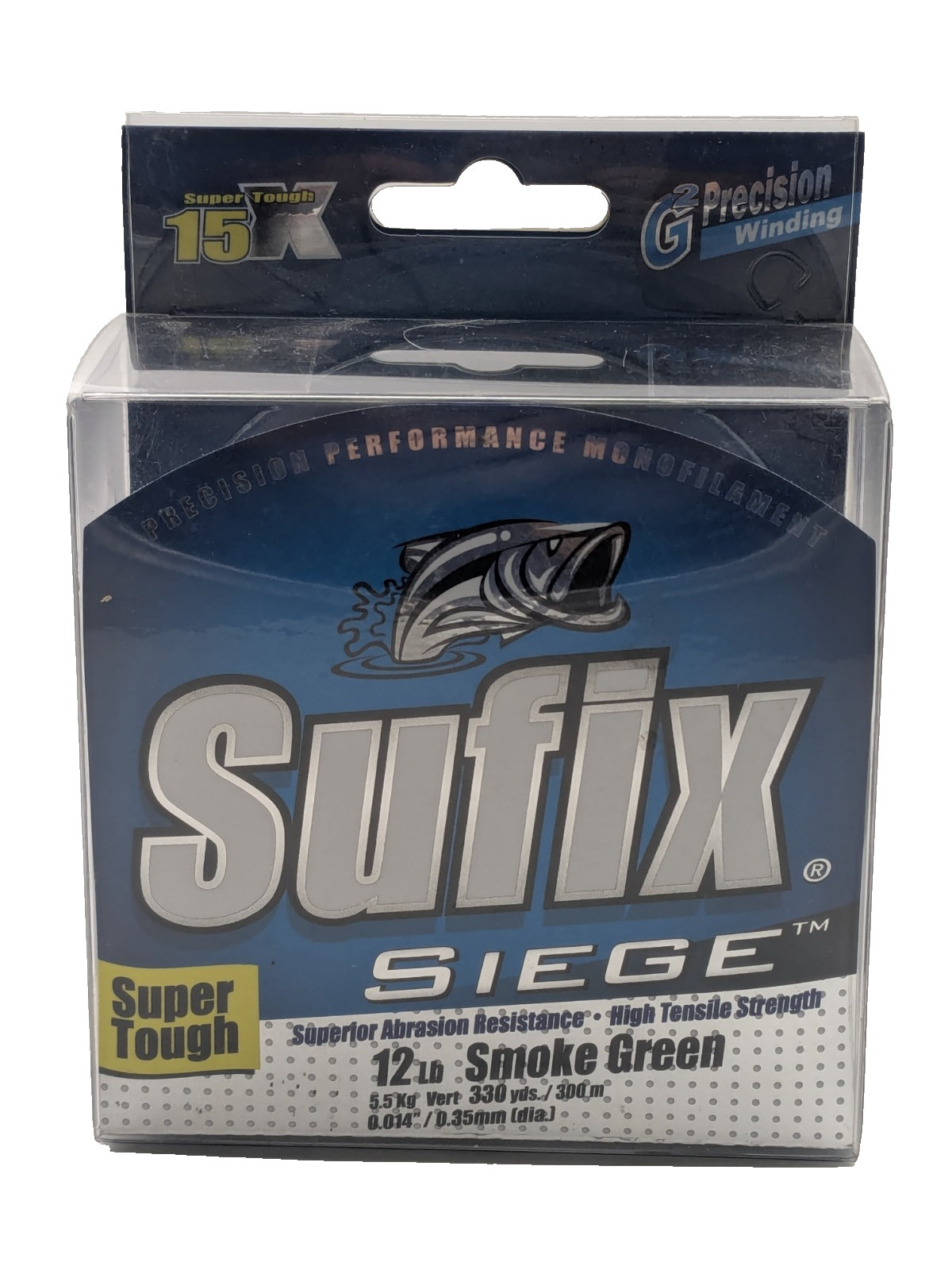 Sufix Siege 12lb Smoke Green Monofilament Fishing Line 330 Yds New-Free Shipping