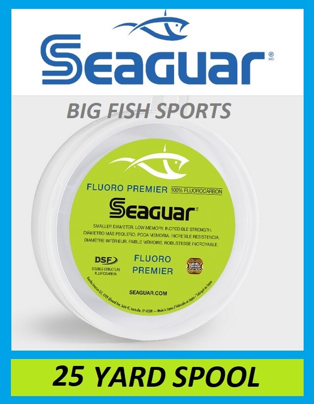SEAGUAR FLUORO PREMIER Fluorocarbon Leader 25lb/ 25yd NEW! #25FP25 FREE US SHIP!