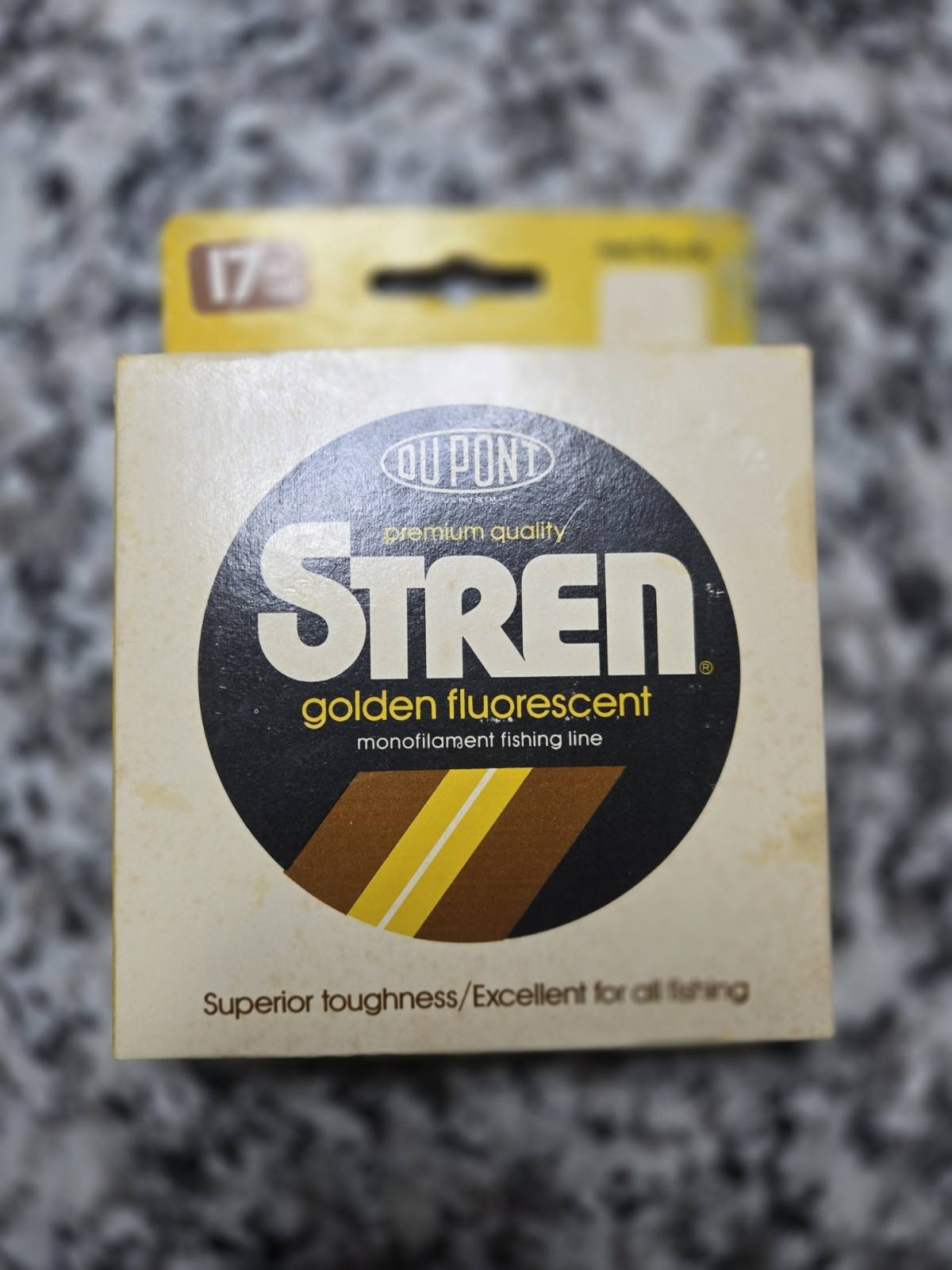 NOS MADE IN USA STREN 17LB 100YDS GOLDEN FLUORESCENT MONOFILAMENT FISHING LINE