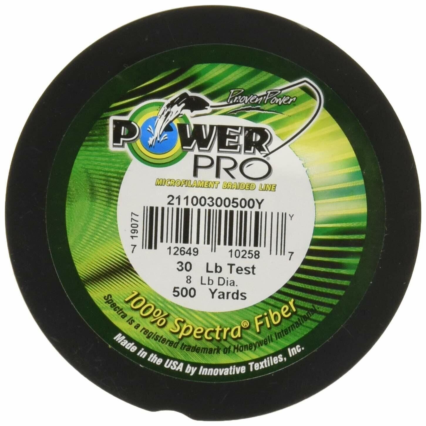 Power Pro Spectra Fiber Braided Fishing Line, Hi-Vis Yellow, 300YD/30LB