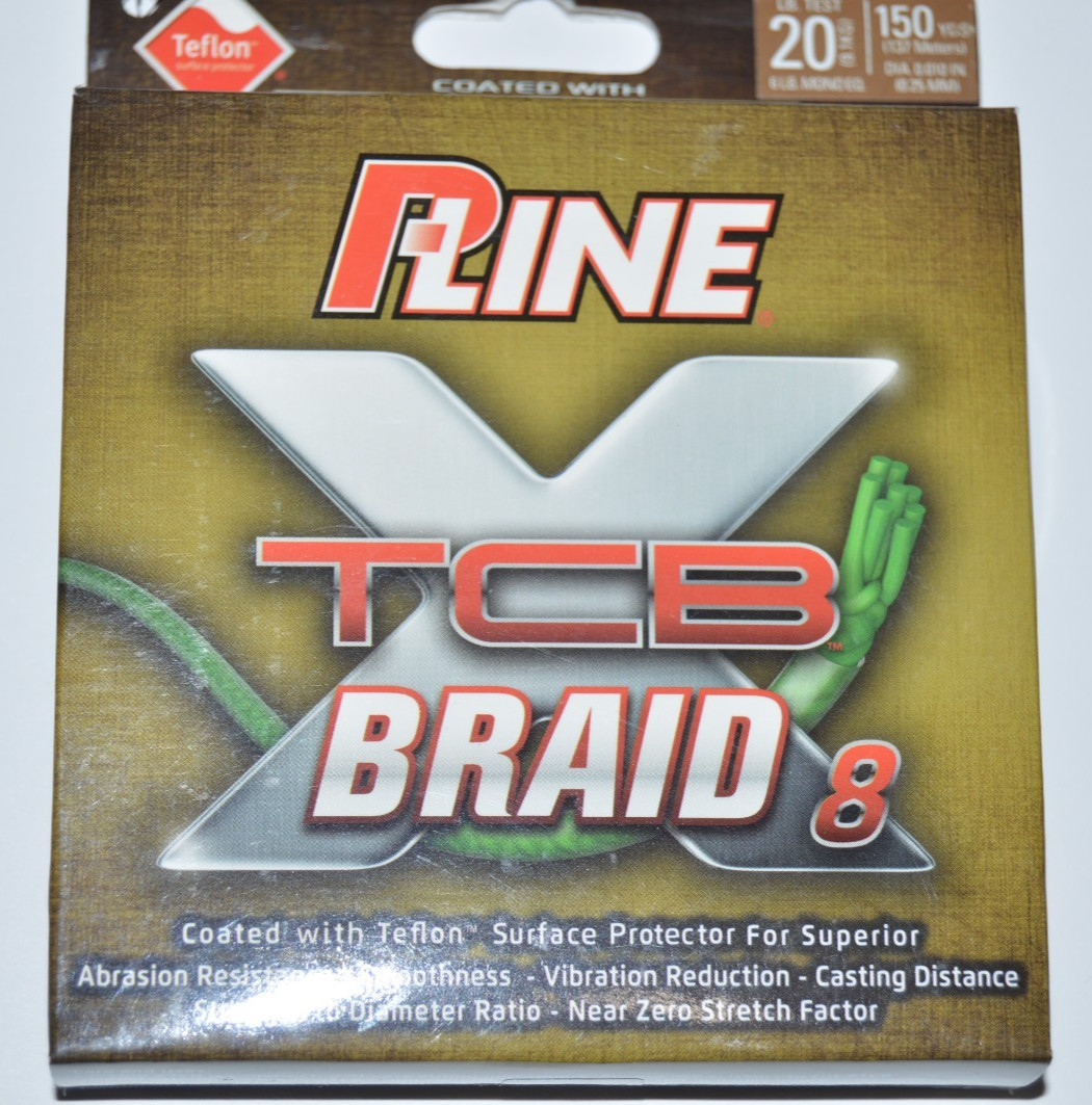 p-line x tcb braid 20lb 150yds green braided fishing line teflon coated