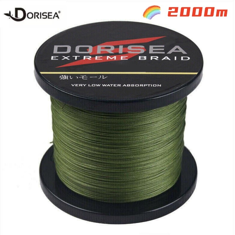 Dorisea 2000M 6LB-300LB Army Green Dynema PE Extreme Braided Fishing Line Pro