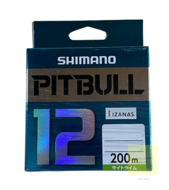 Shimano PITBULL 12 Braided Line PE 200m PL-M52R #0.6 13.9lb Yellow Sight Lime